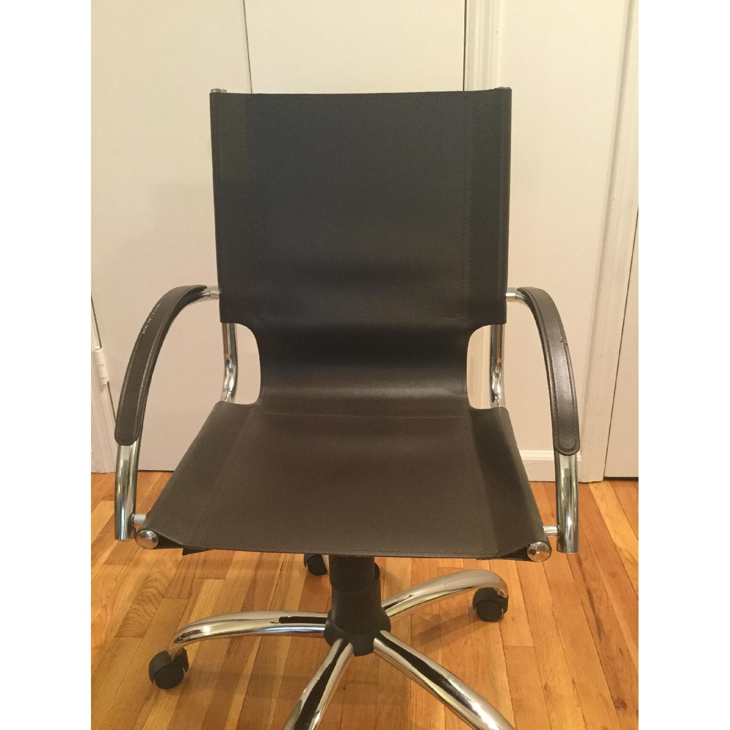 West Elm Swivel Leather Desk Chair - image-6
