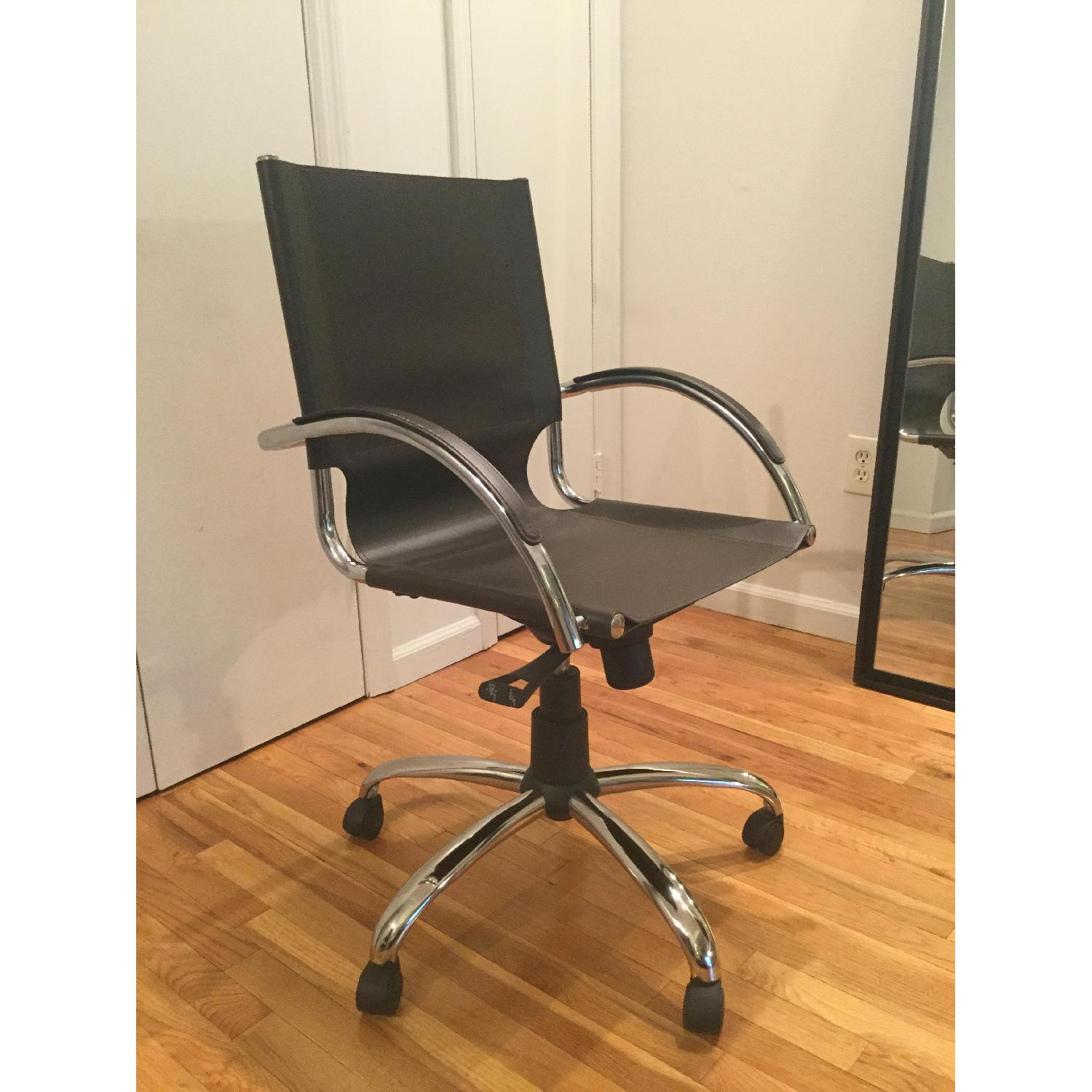 West Elm Swivel Leather Desk Chair - image-10