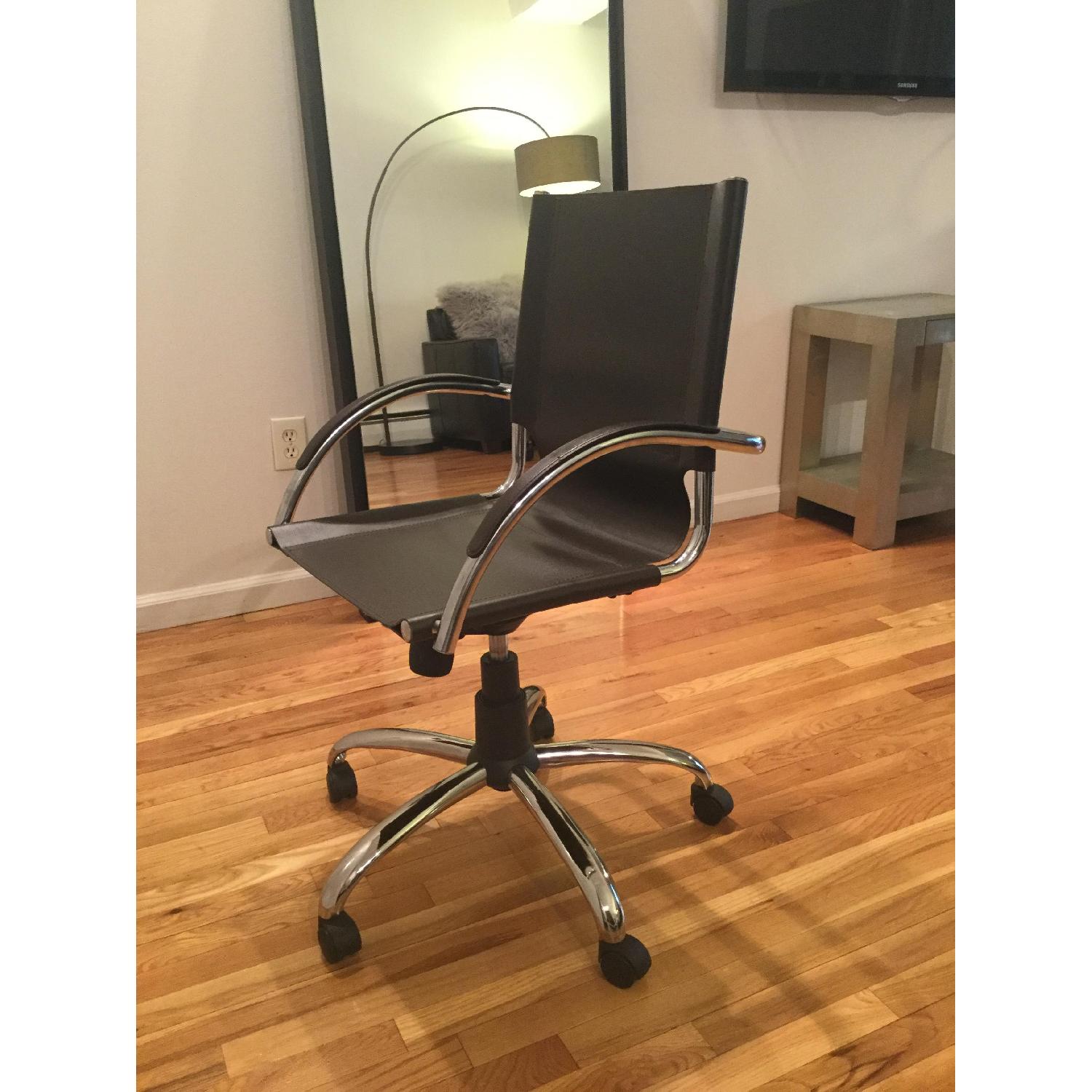 West Elm Swivel Leather Desk Chair - image-18