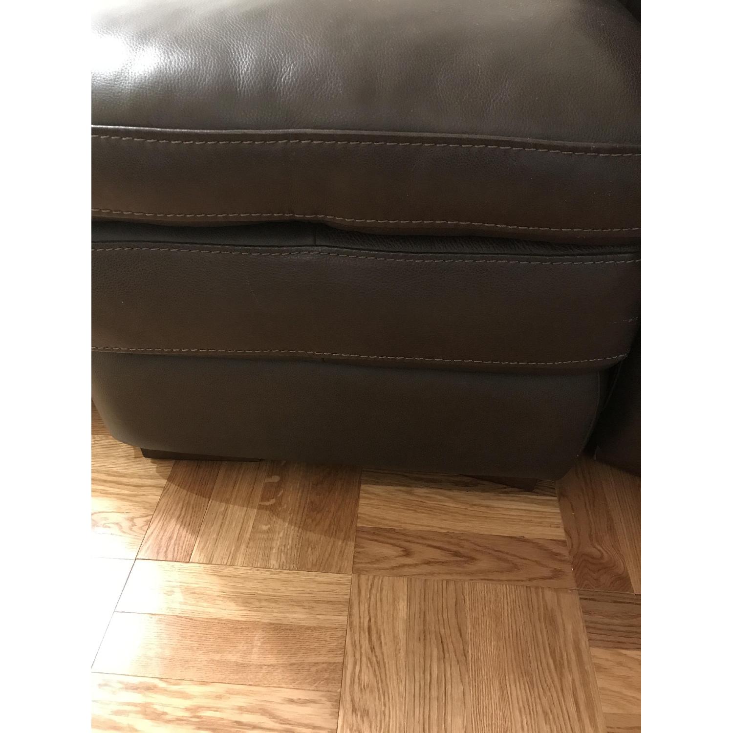 Bob's Brown Leather Ottoman - image-3
