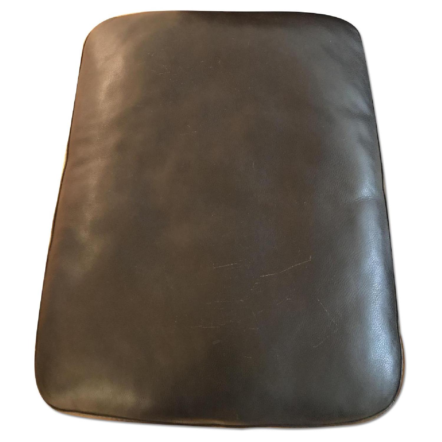 Bob's Brown Leather Ottoman - image-0