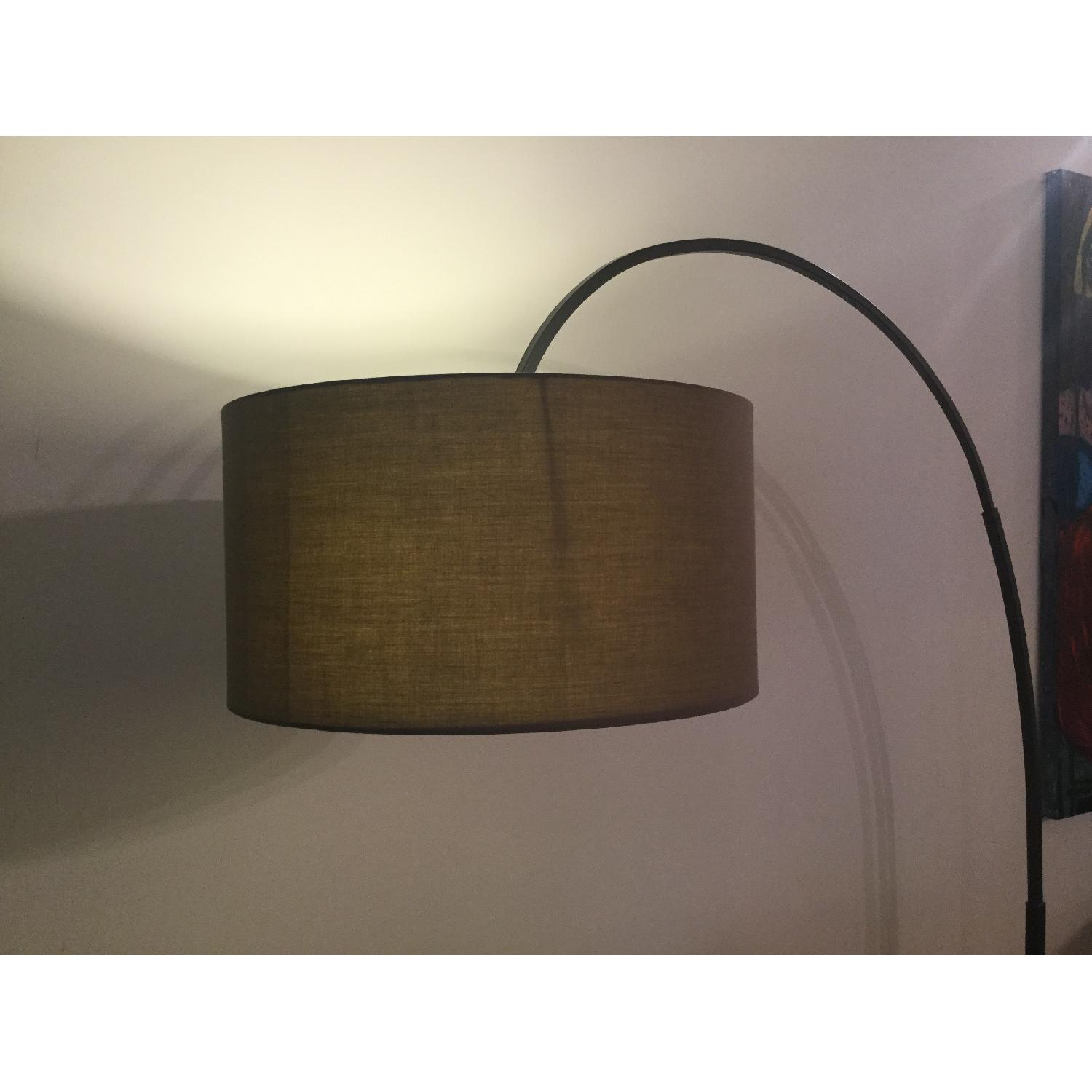 West Elm Overarching Linen Shade Floor Lamp in Antique Bronze - image-12
