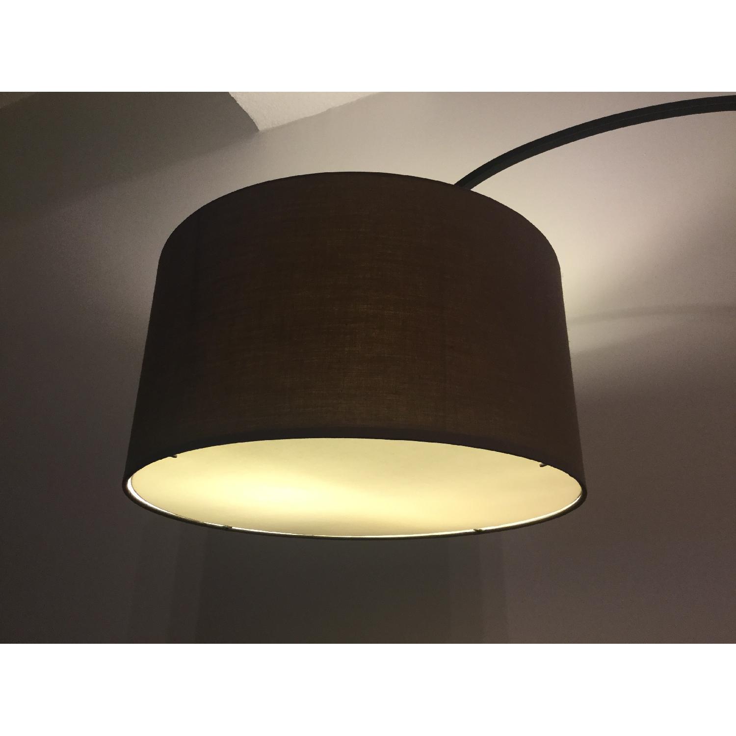 West Elm Overarching Linen Shade Floor Lamp in Antique Bronze - image-16
