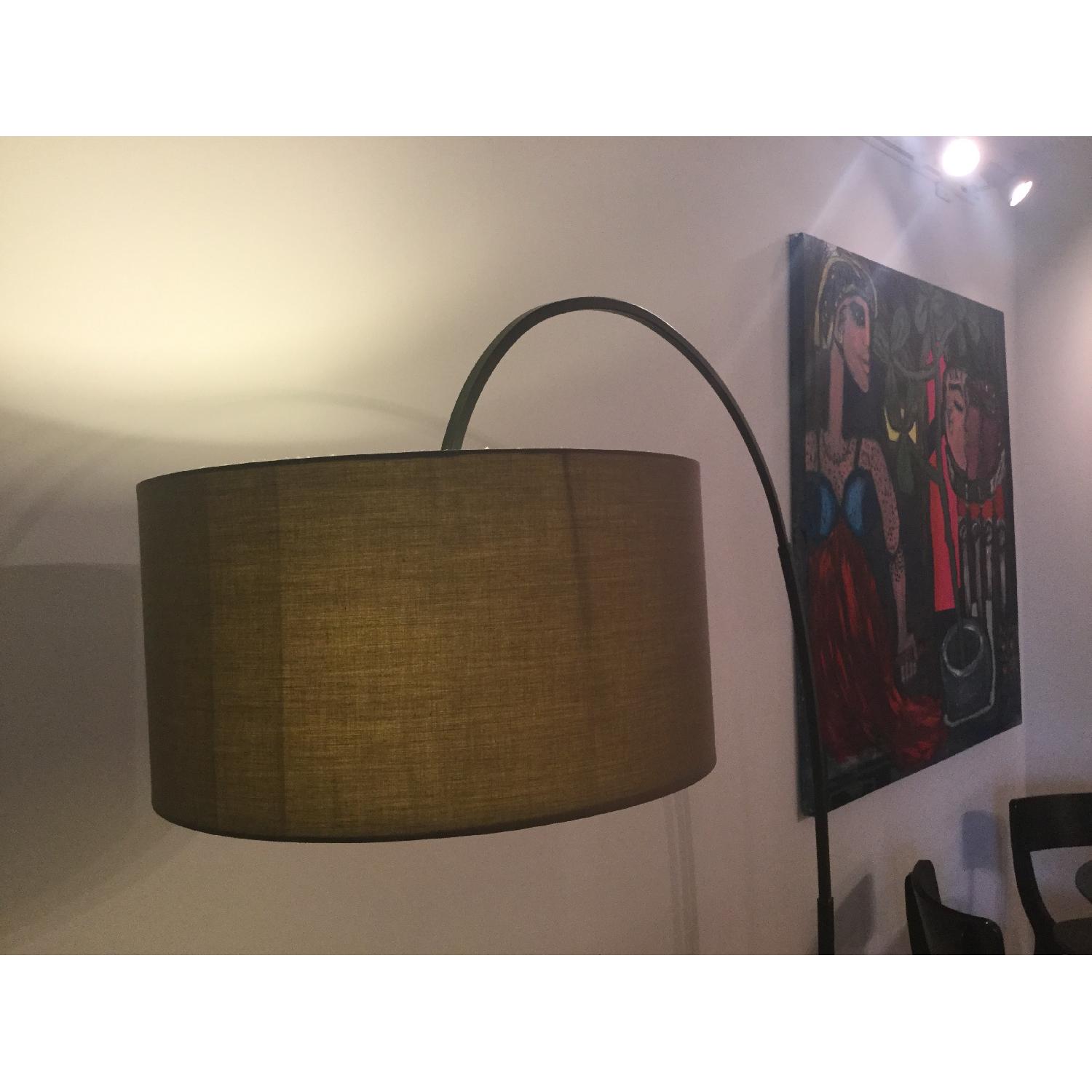 West Elm Overarching Linen Shade Floor Lamp in Antique Bronze - image-19