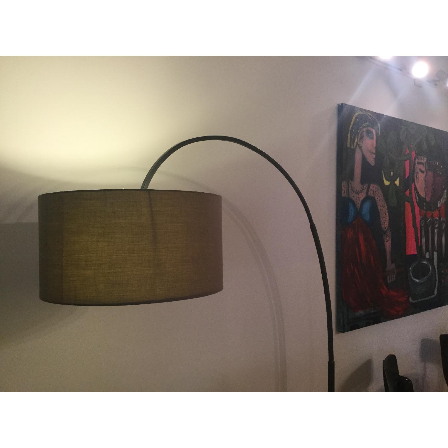 West Elm Overarching Linen Shade Floor Lamp in Antique Bronze - image-20