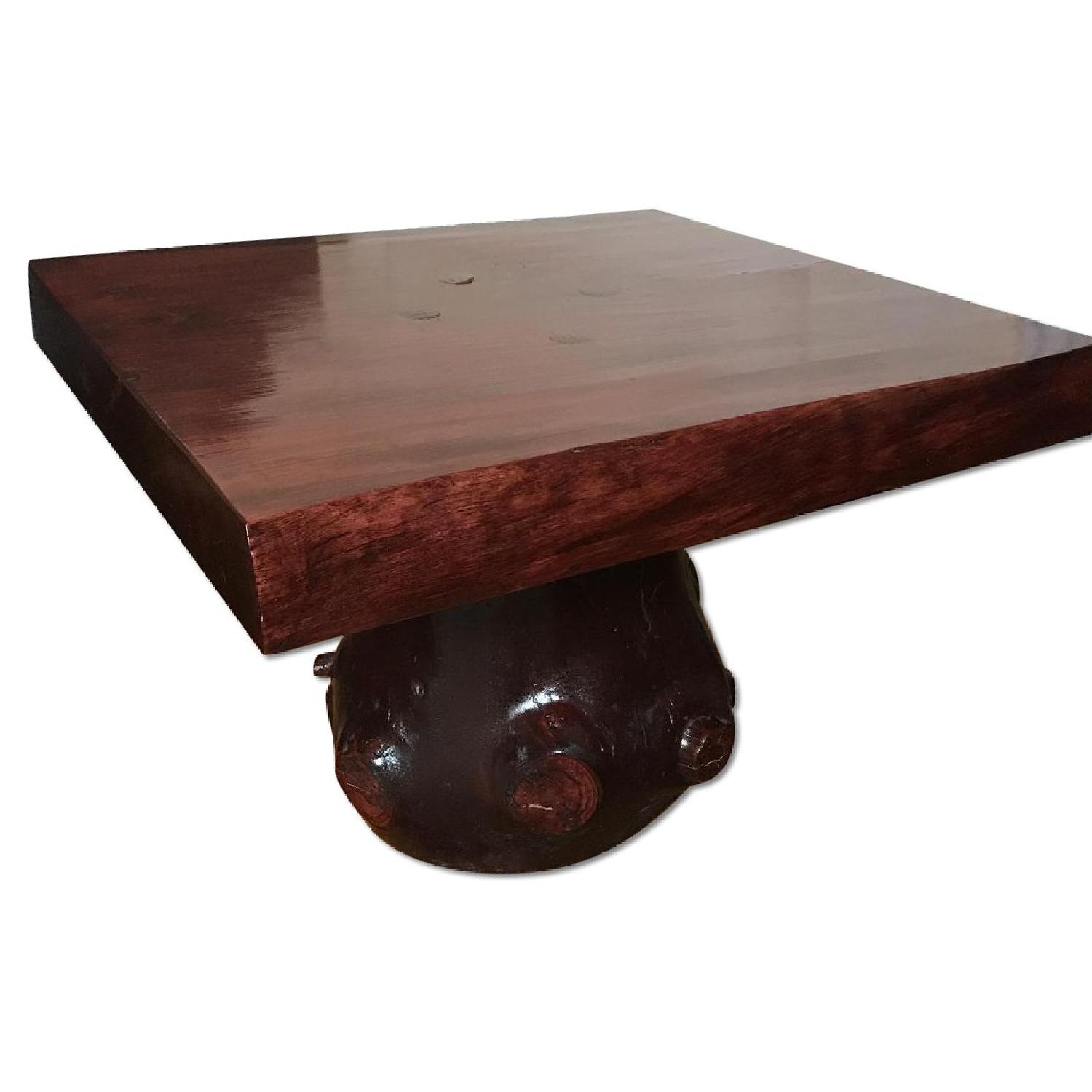 Tree Trunk Base Wood Top Coffee Table - image-0
