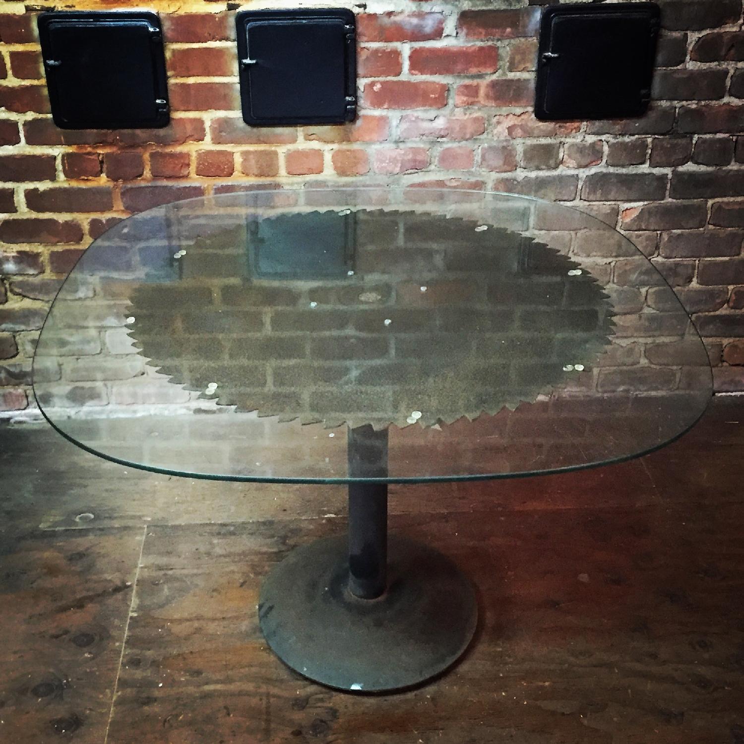 Saw Blade Table w/ Metal Base - image-1