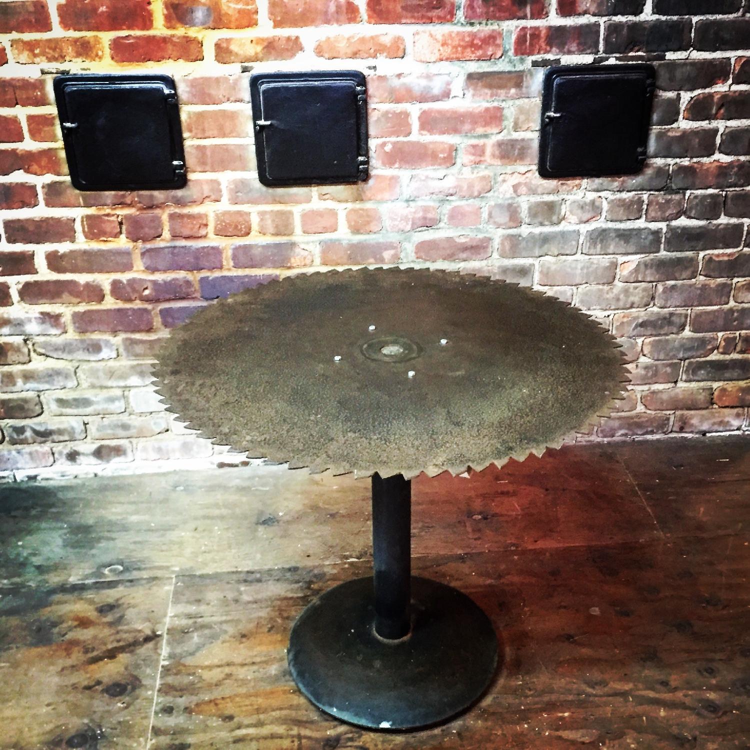 Saw Blade Table w/ Metal Base - image-2