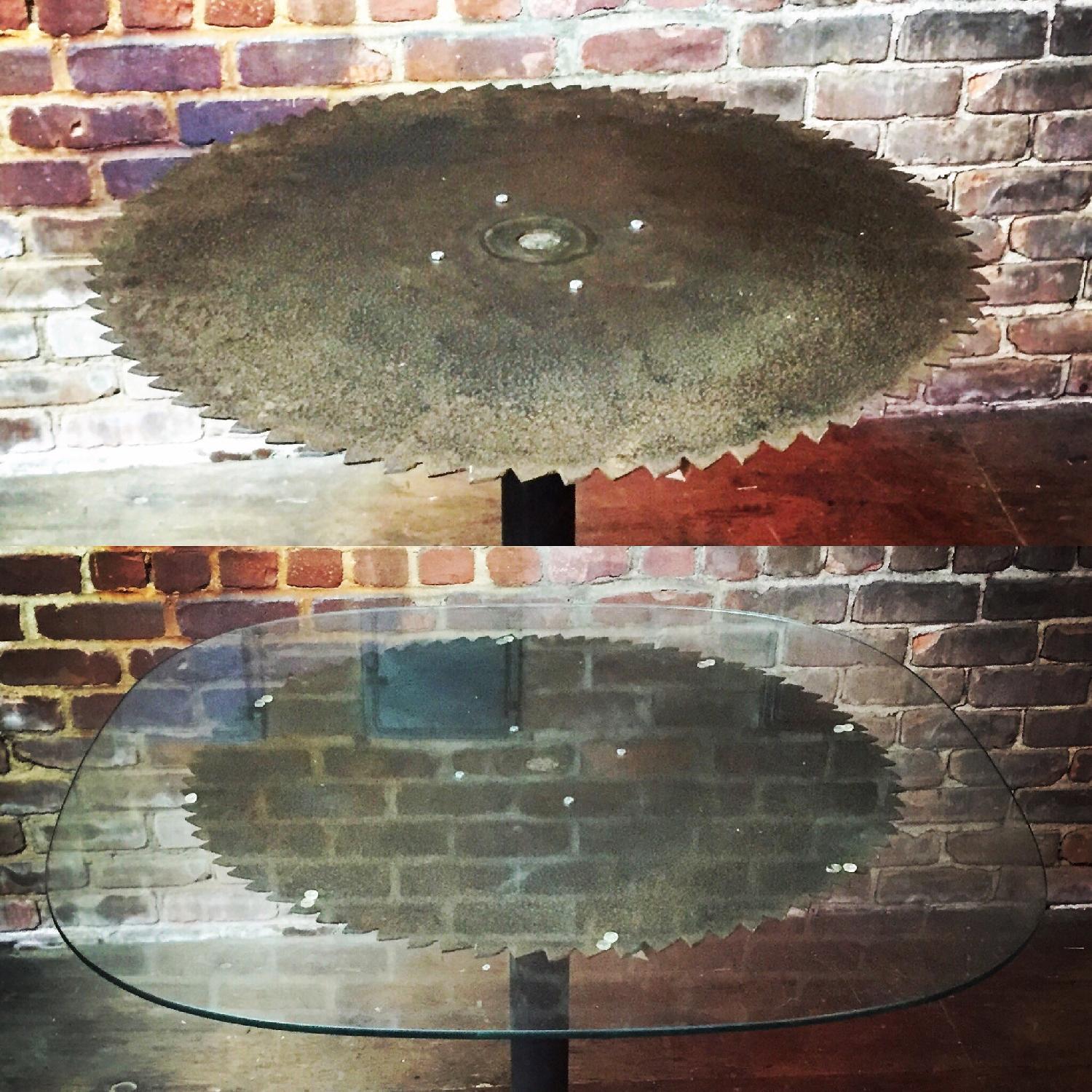 Saw Blade Table w/ Metal Base - image-3