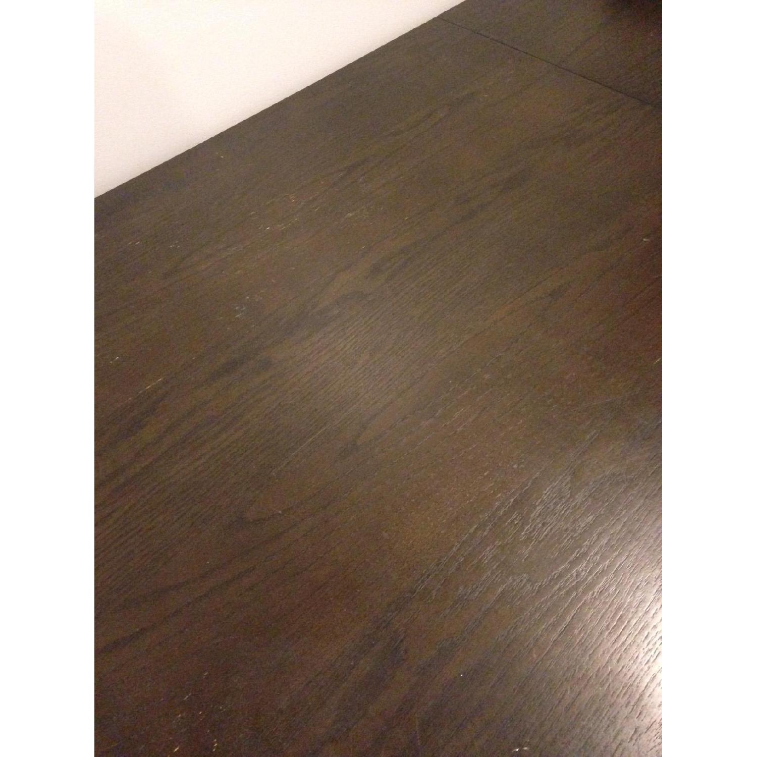 Dark Wood Dining Table w/ 3 Chairs - image-1
