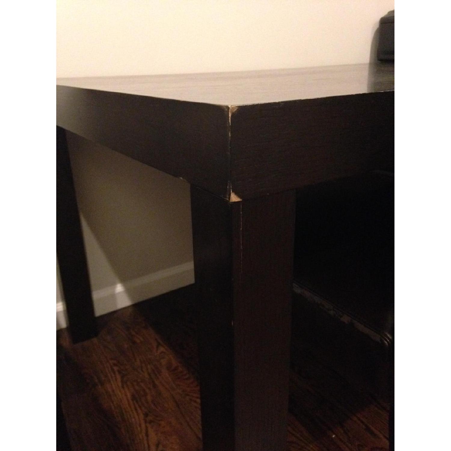 Dark Wood Dining Table w/ 3 Chairs - image-5