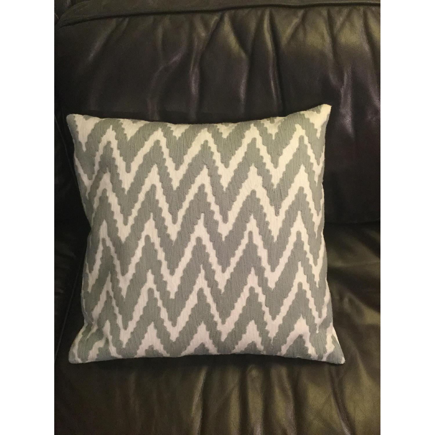 West Elm Chevron & Honeycomb Crewel Pillows in Platinum - image-5
