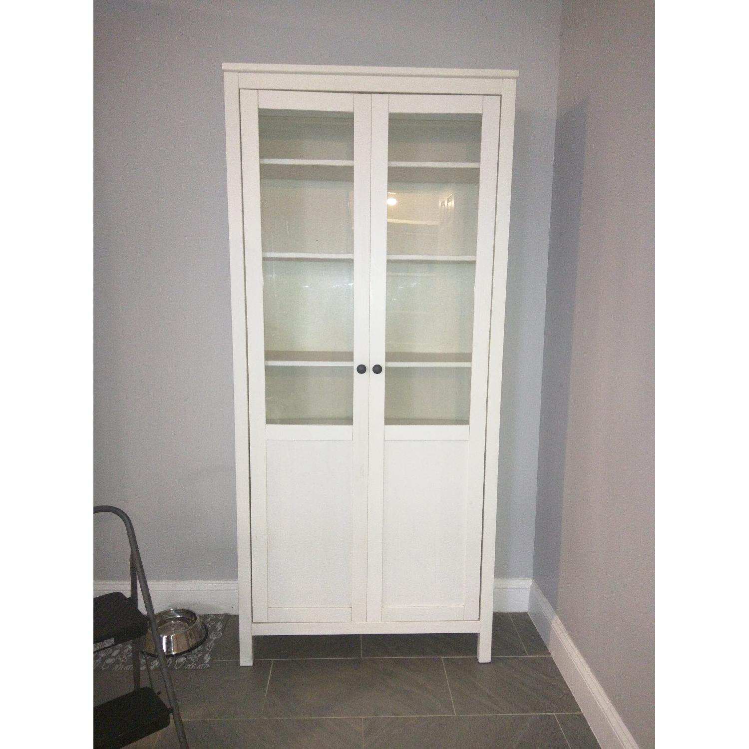 Ikea Hemnes White Cabinet w/ Glass Doors - image-2