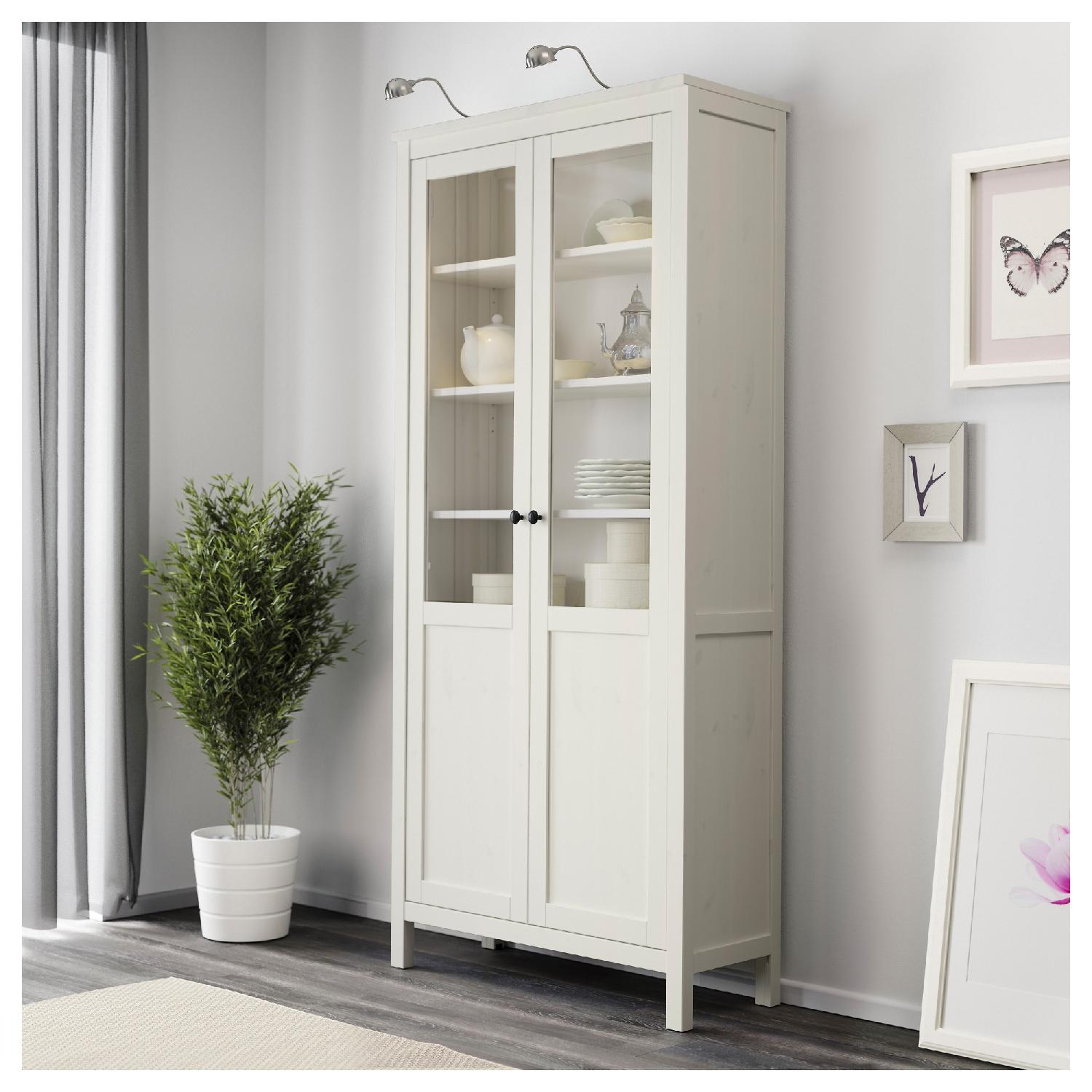 Ikea Hemnes White Cabinet w/ Glass Doors - image-3