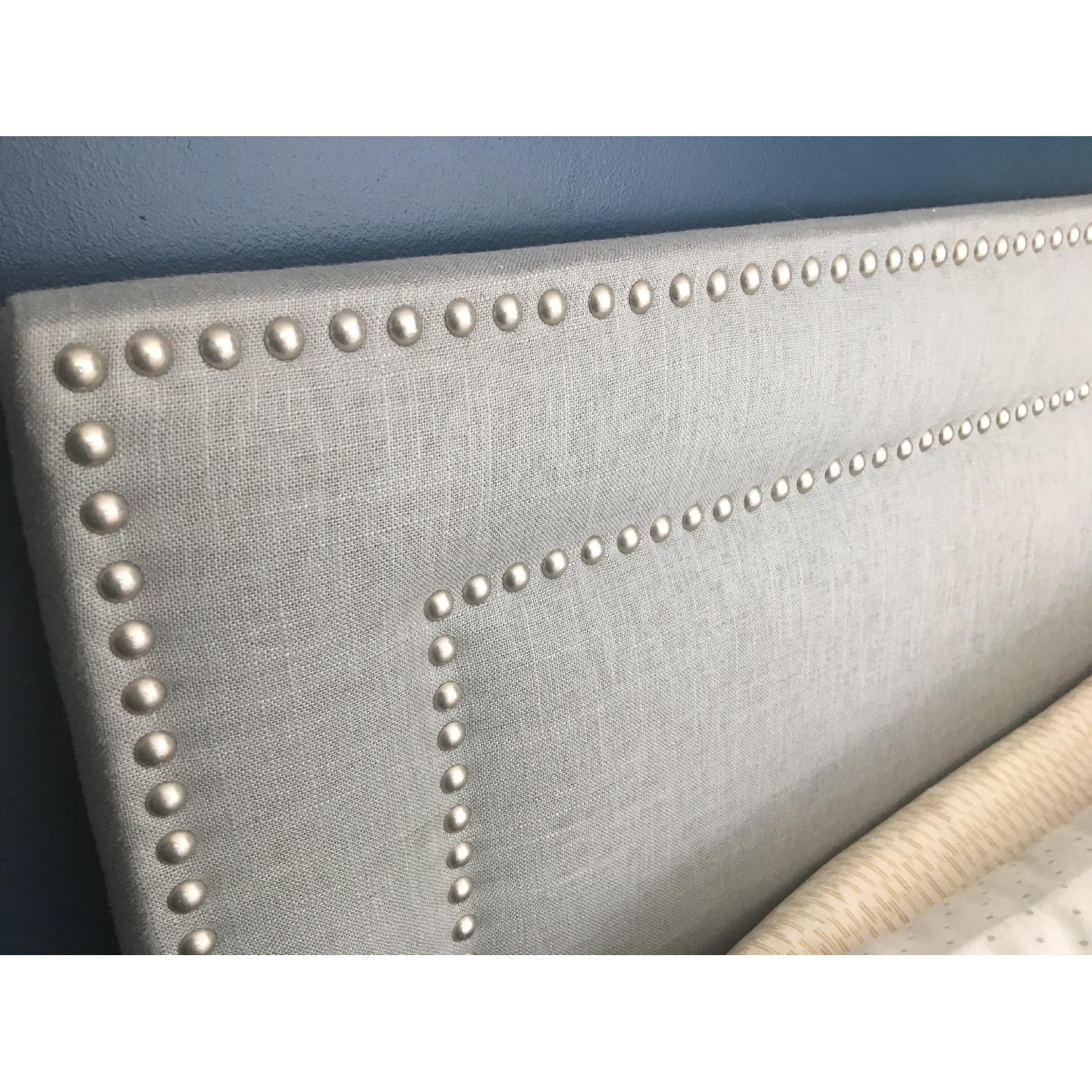 Skyline Furniture Nail Button Border Linen Queen Size Headboard - image-3