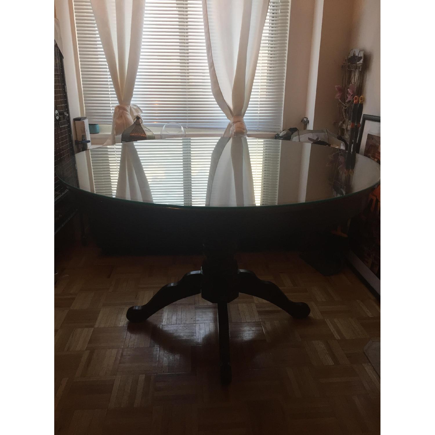 Pier 1 Wood & Glass Dining Table - image-1