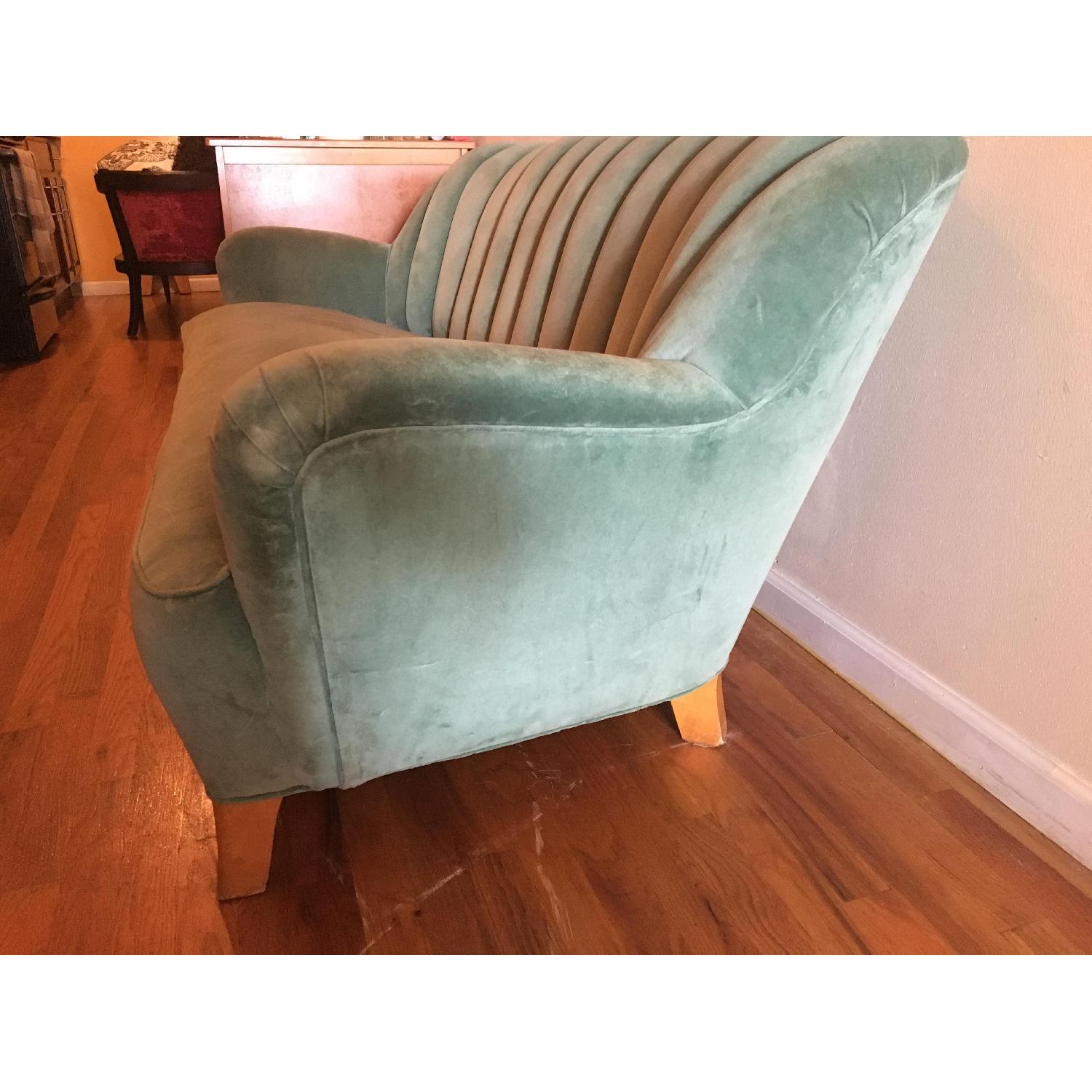 Vintage Deep Seafoam Seashell Couch - image-2