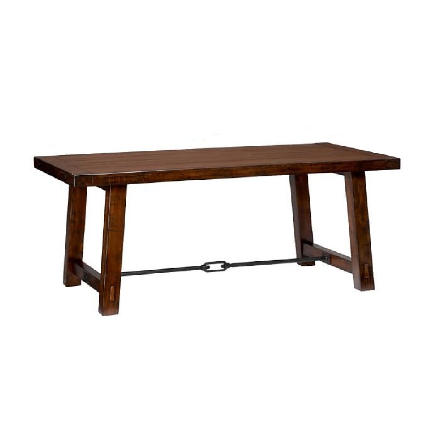 Pottery Barn Benchwright Fixed Dining Room Table in Rustic Mahogany