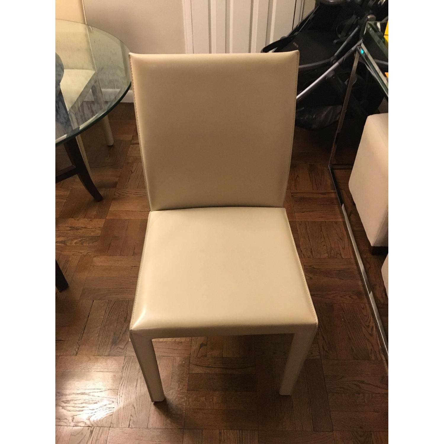 Crate & Barrel Dinig Table w/ 4 Leather Chairs - image-3