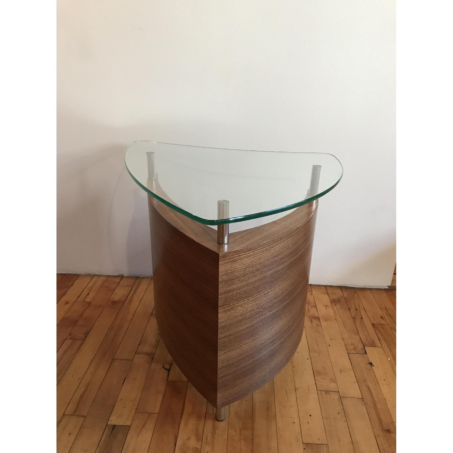 Glass & Wood Side Table - image-1