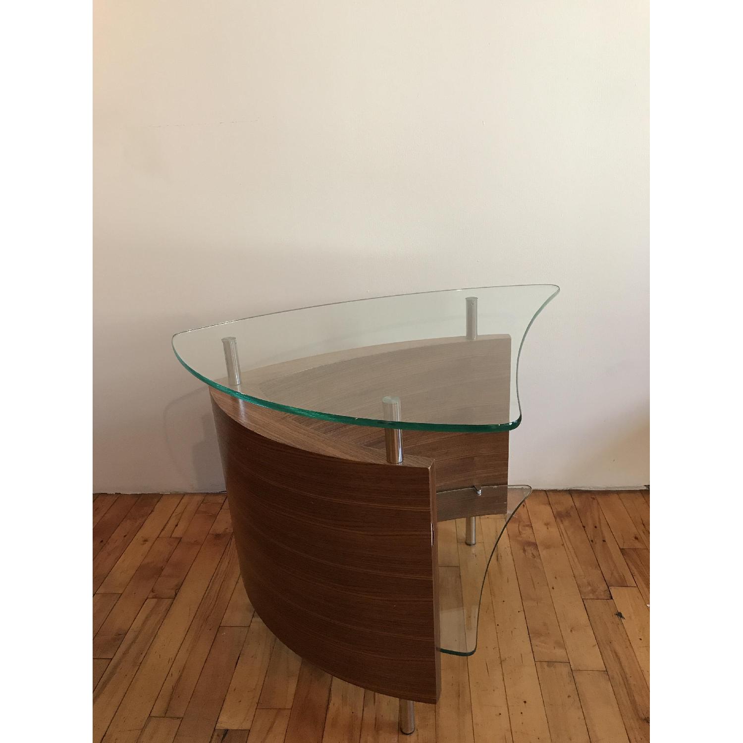 Glass & Wood Side Table - image-2