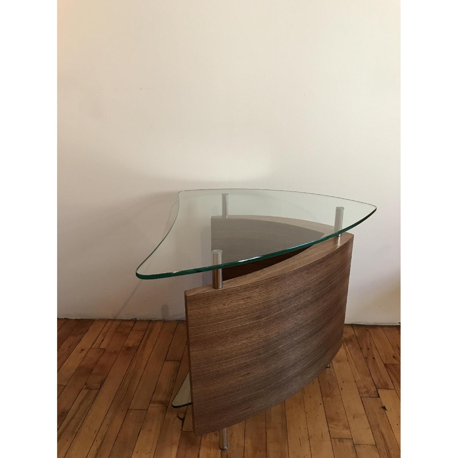Glass & Wood Side Table - image-3