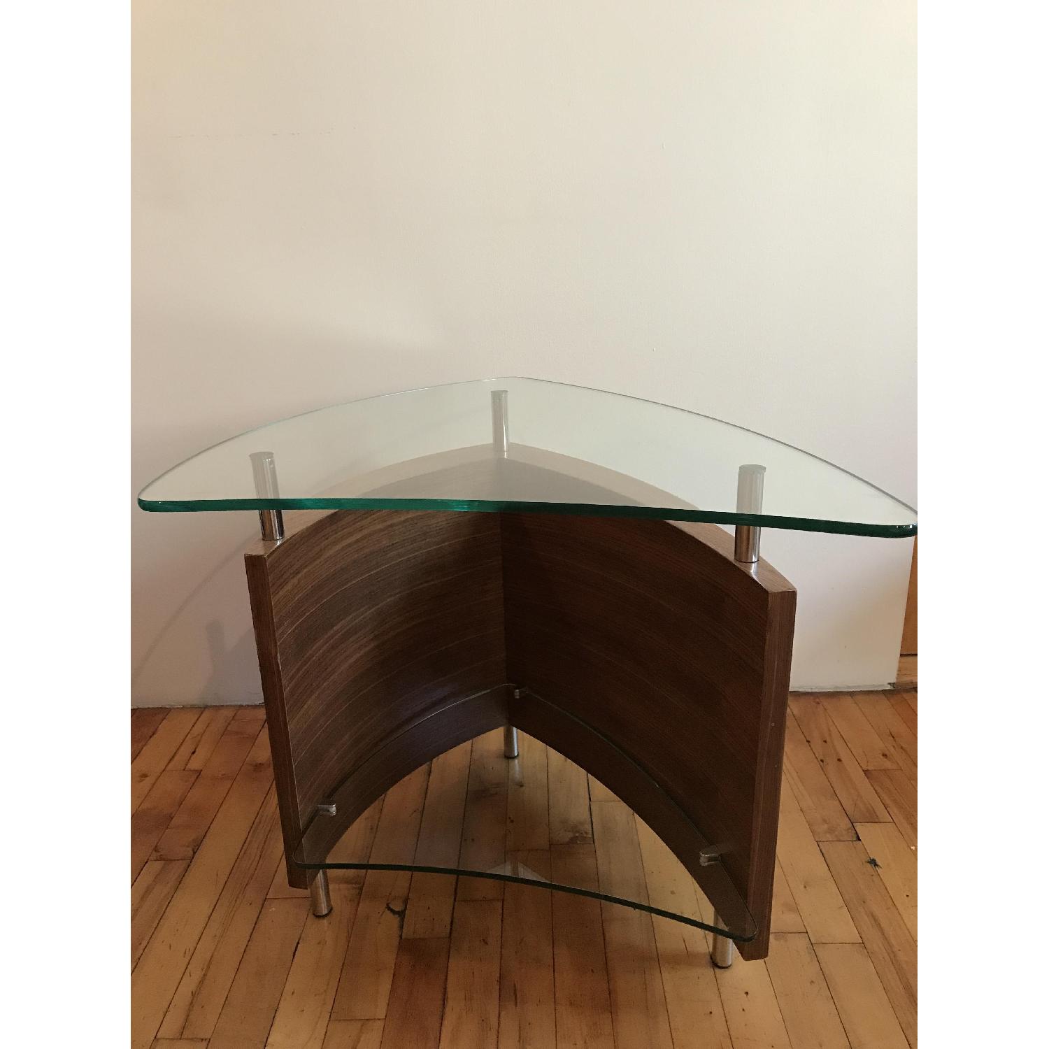 Glass & Wood Side Table - image-4