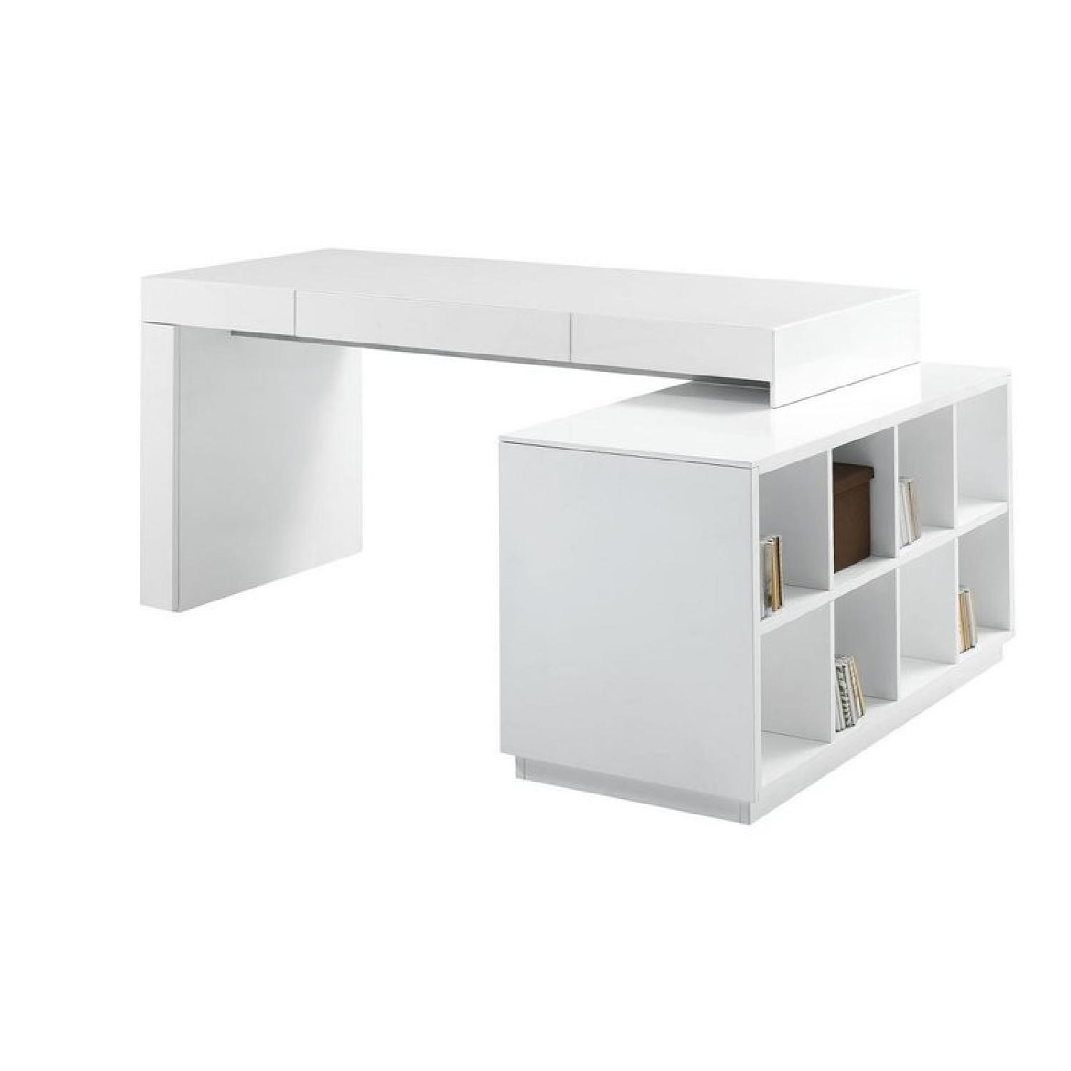 J&M Furniture Waterman L-Shape Computer Desk w/ Hutch - image-0