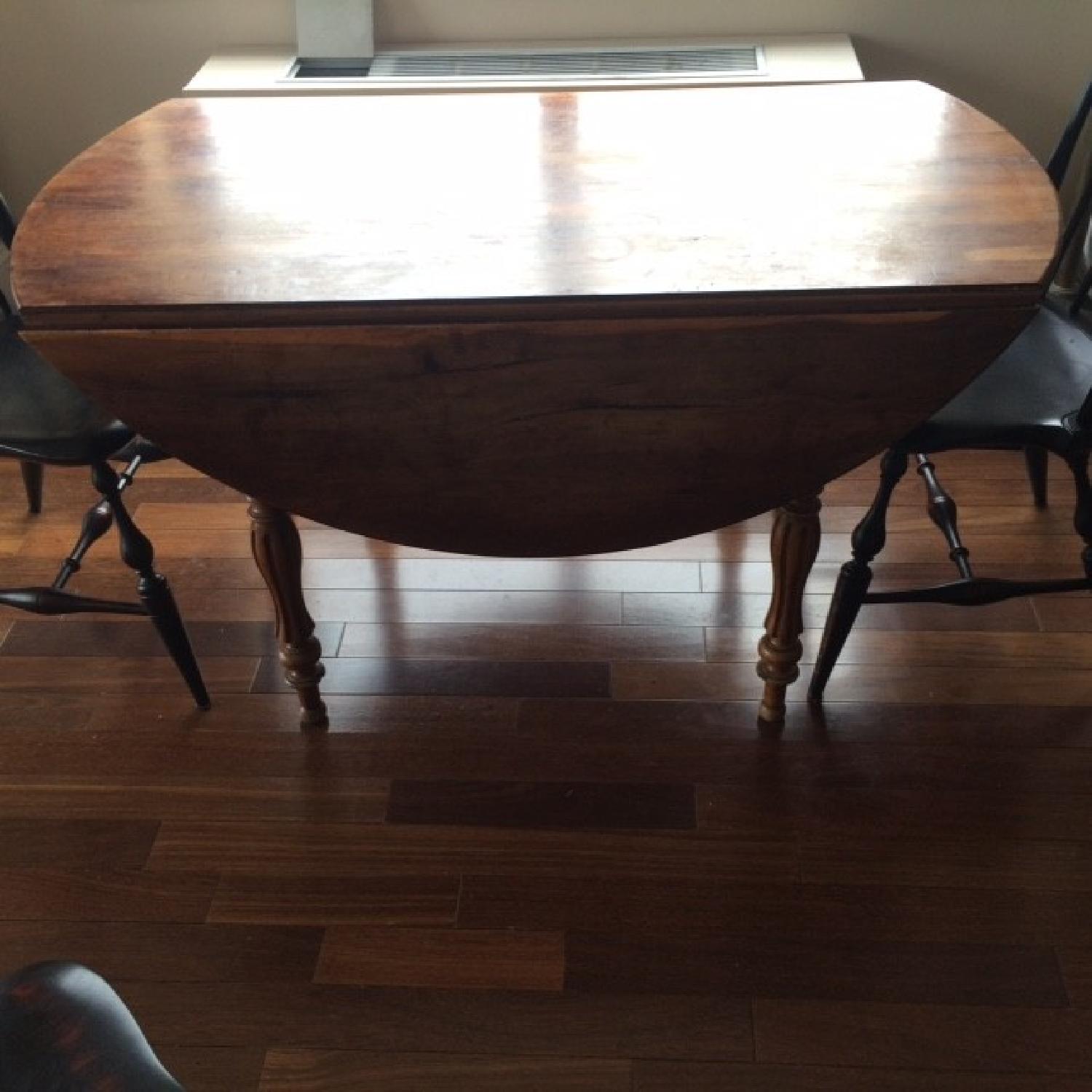 Antique Early American 19th Century Drop Leaf Dining Table - image-3