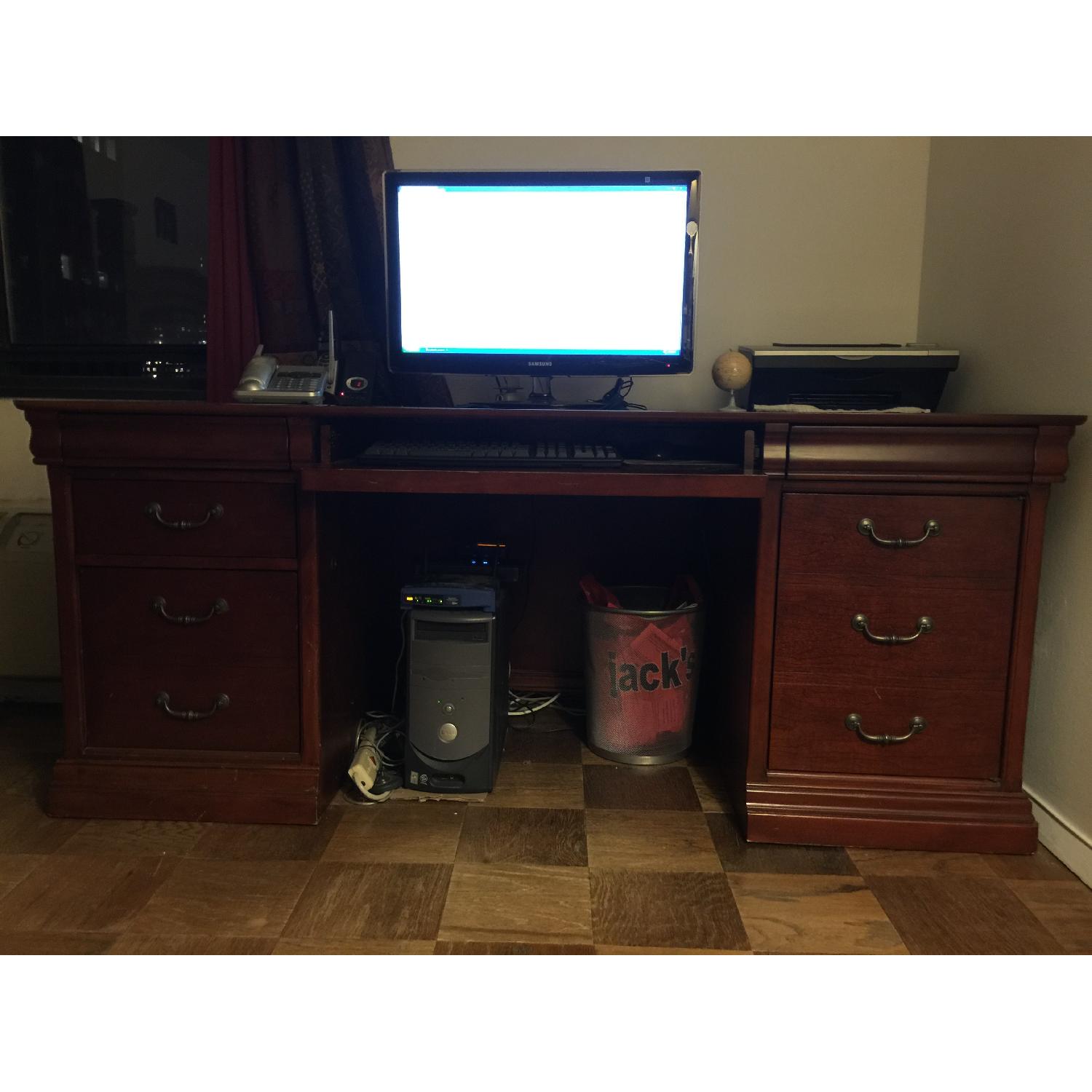 Havertys Office Desk & Leather Chair AptDeco