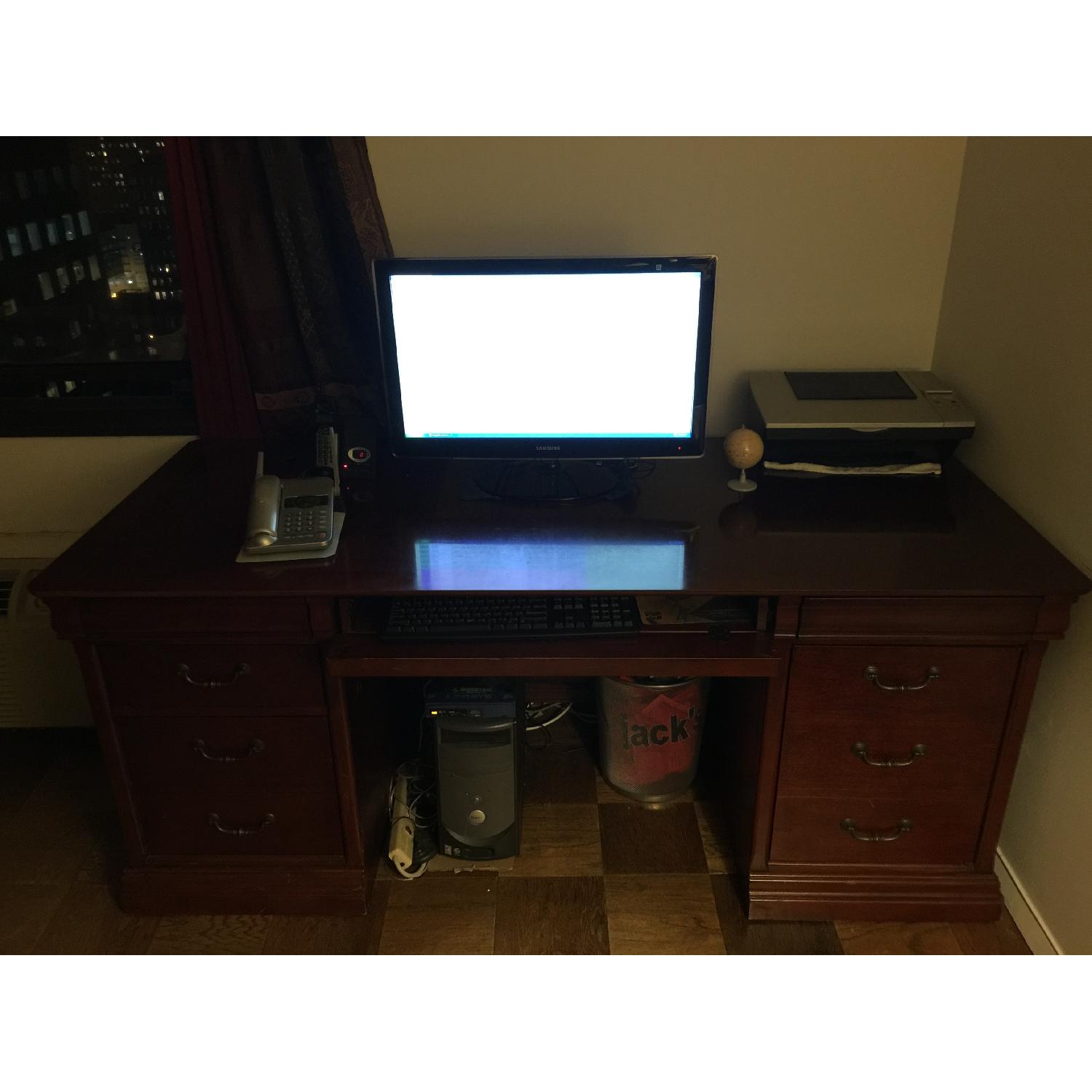 Havertys Office Desk & Leather Chair - image-2