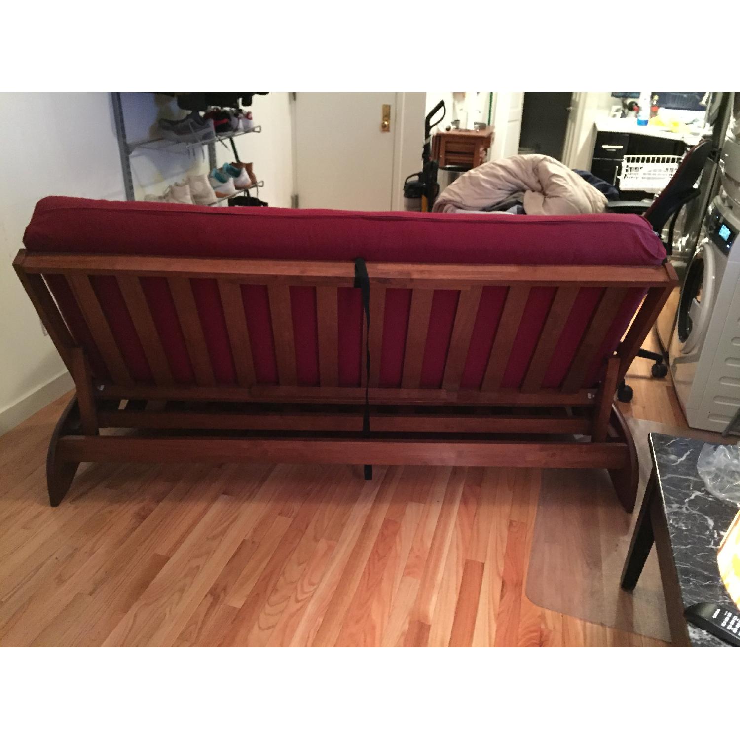 Strata Dillon Warm Cherry Full Wall Hugger Futon - image-2