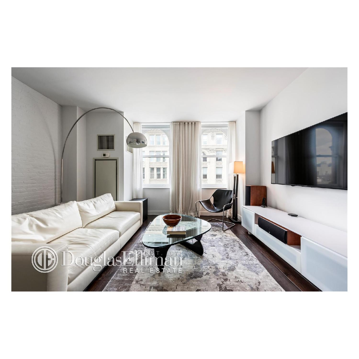 Design Within Reach White Leather Sofa - image-1