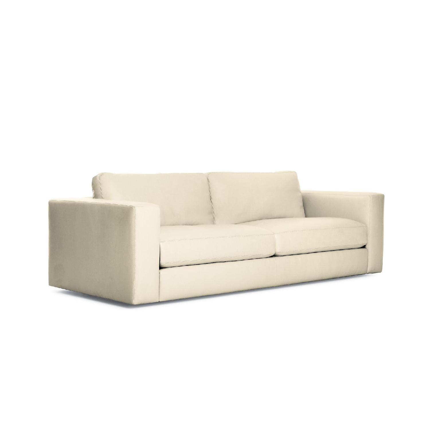 Design Within Reach White Leather Sofa - image-2