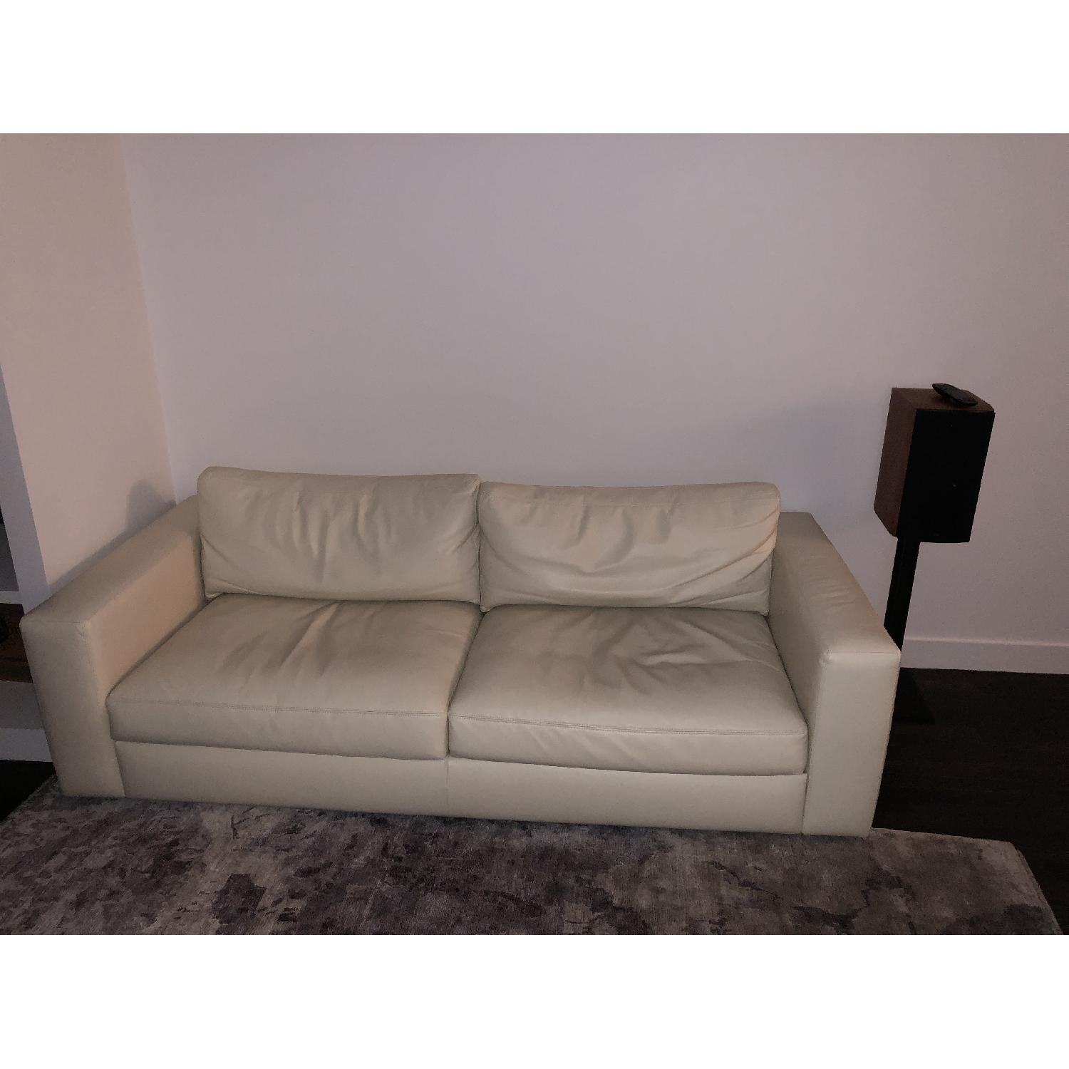Design Within Reach White Leather Sofa - image-3