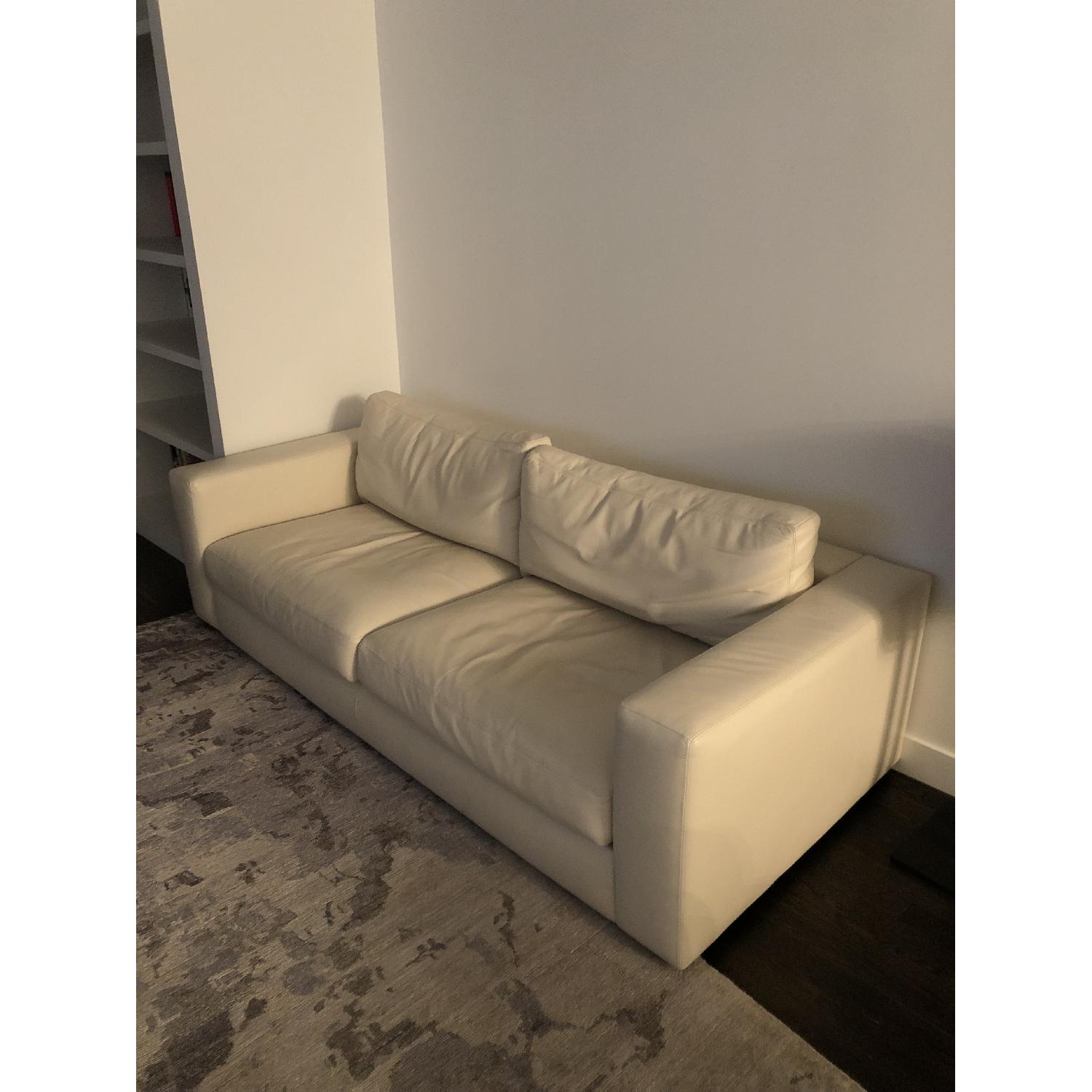 Design Within Reach White Leather Sofa - image-4
