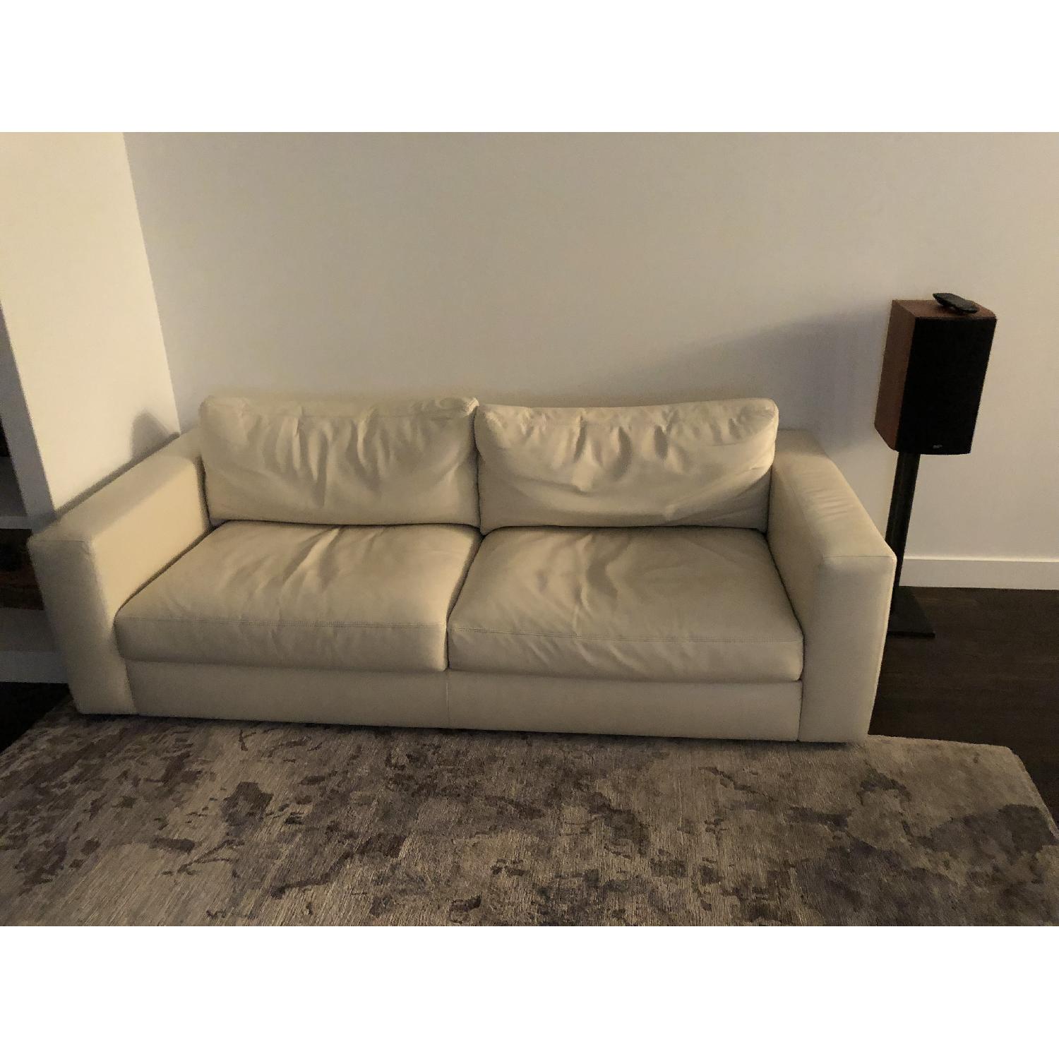 Design Within Reach White Leather Sofa - image-5