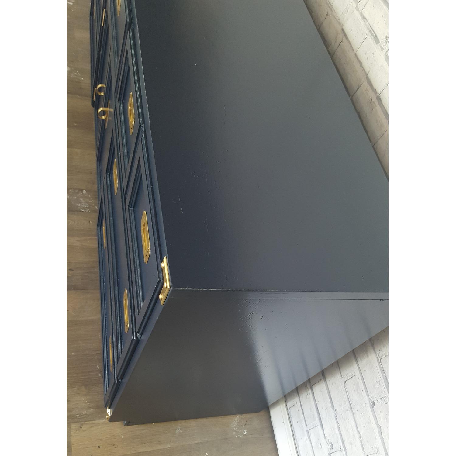 Vintage Mid Century Modern Navy Blue Campaign Dresser - image-2