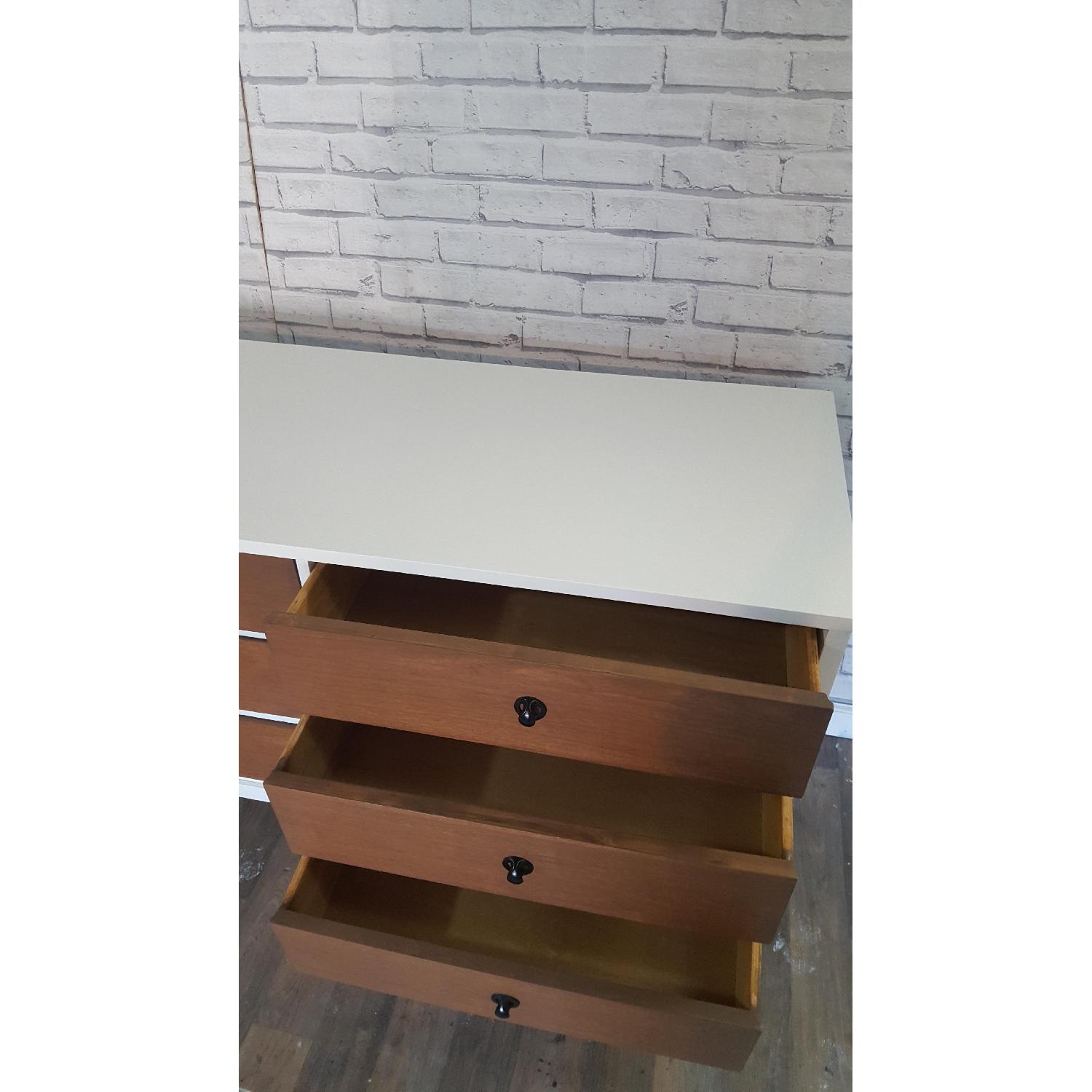 Mid Century Modern White & Walnut Dresser - image-3