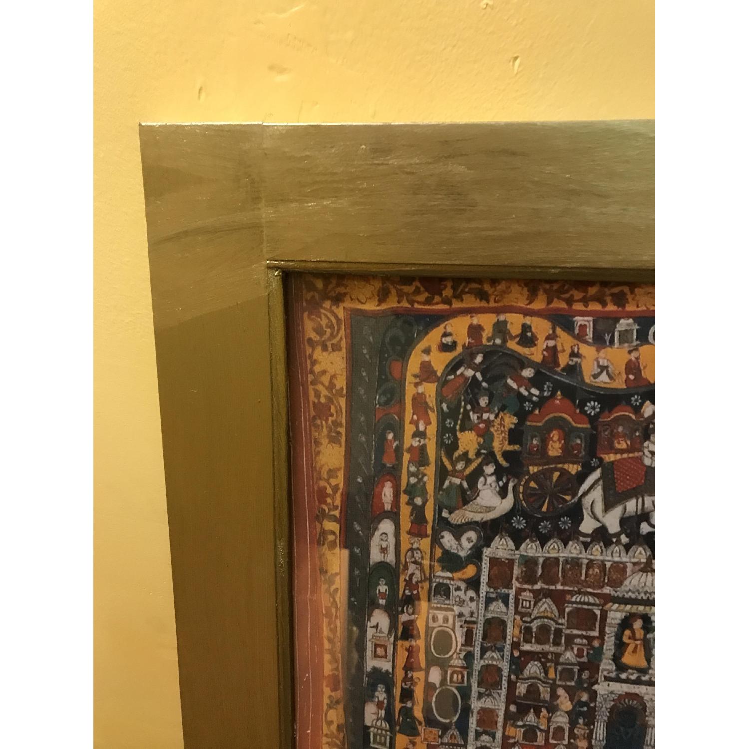 Framed Gold Indian Pata Painting Print - image-3