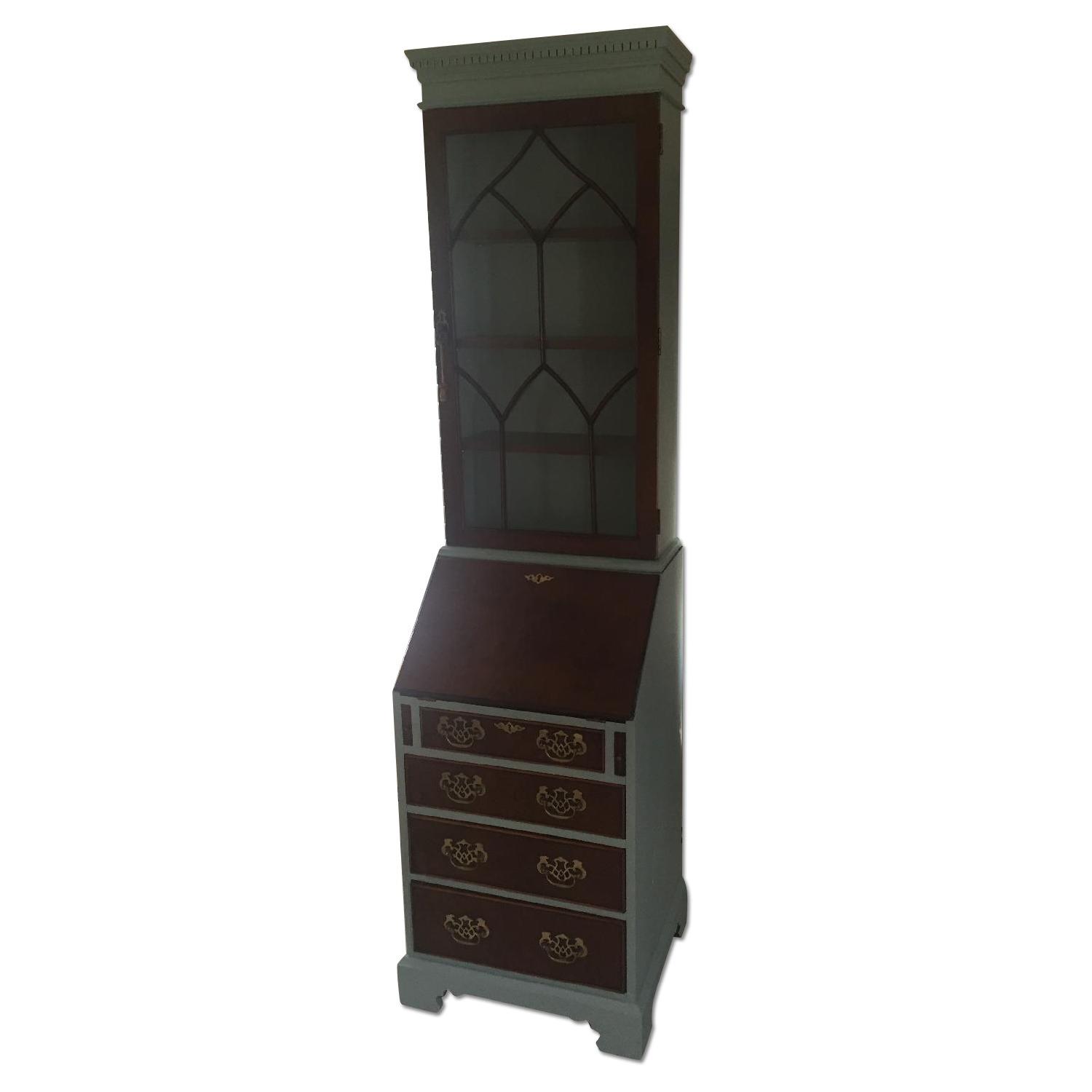 Vintage Sea Green Ladies Secretary Desk - image-0