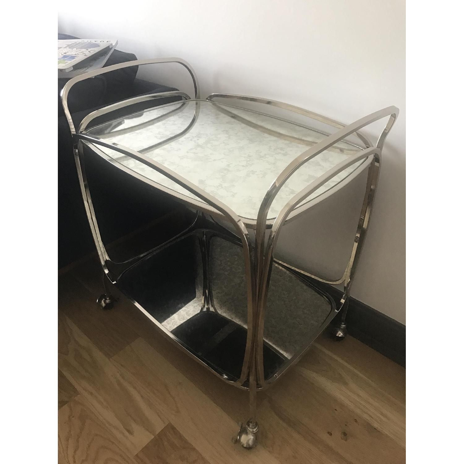 West Elm Foxed Mirror Cart - image-5