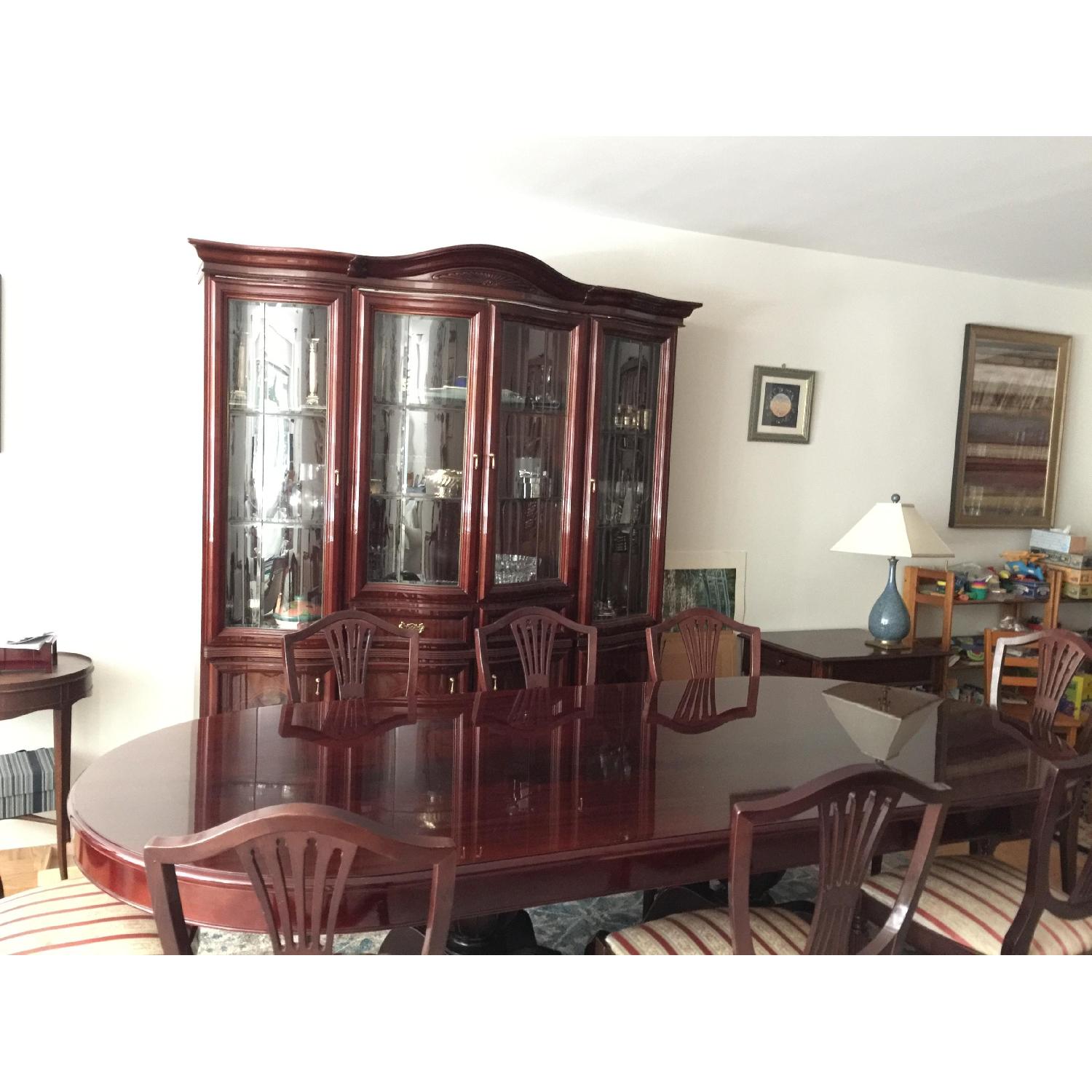 Italian Polished Wood 11 Piece Dining Set - image-2