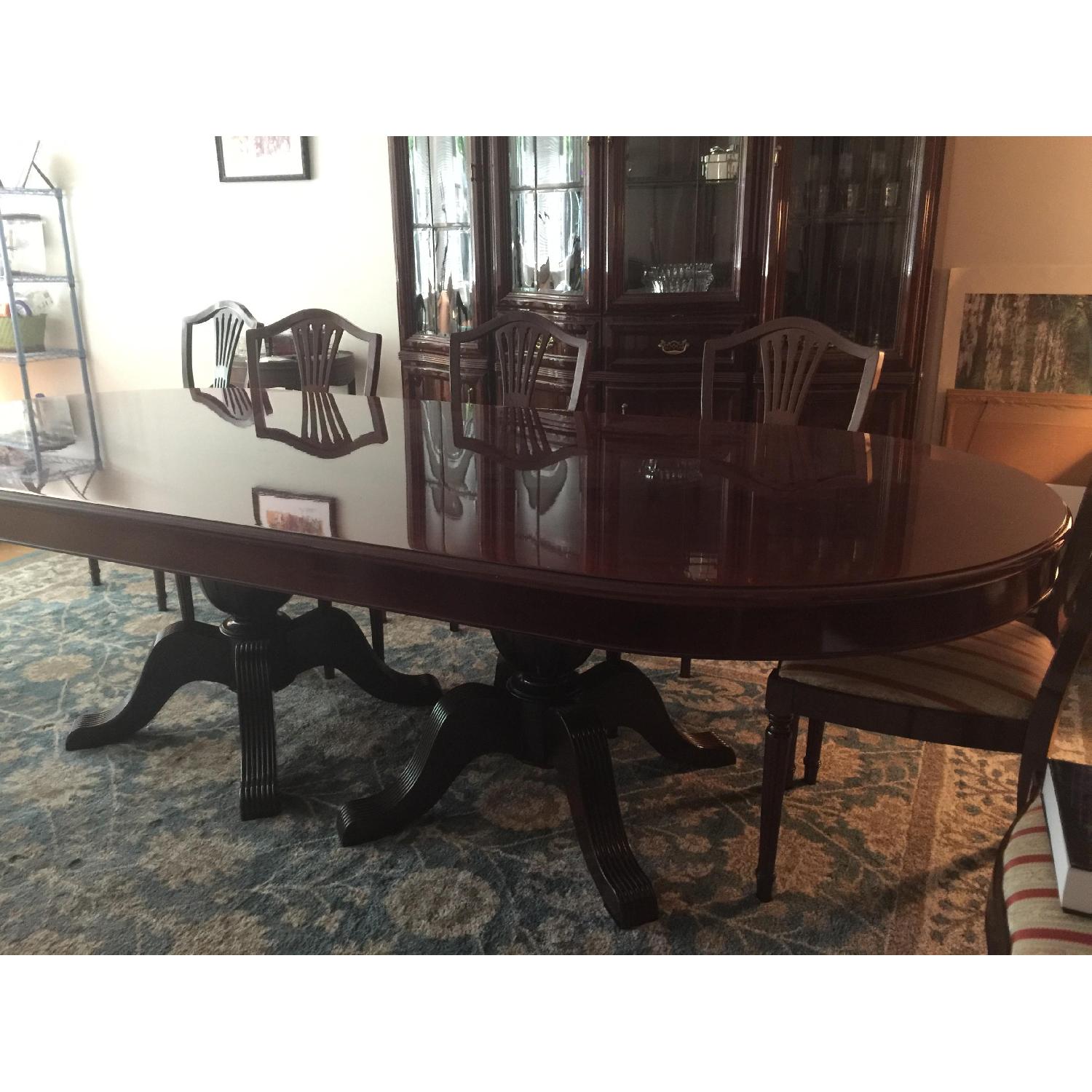 Italian Polished Wood 11 Piece Dining Set - image-3