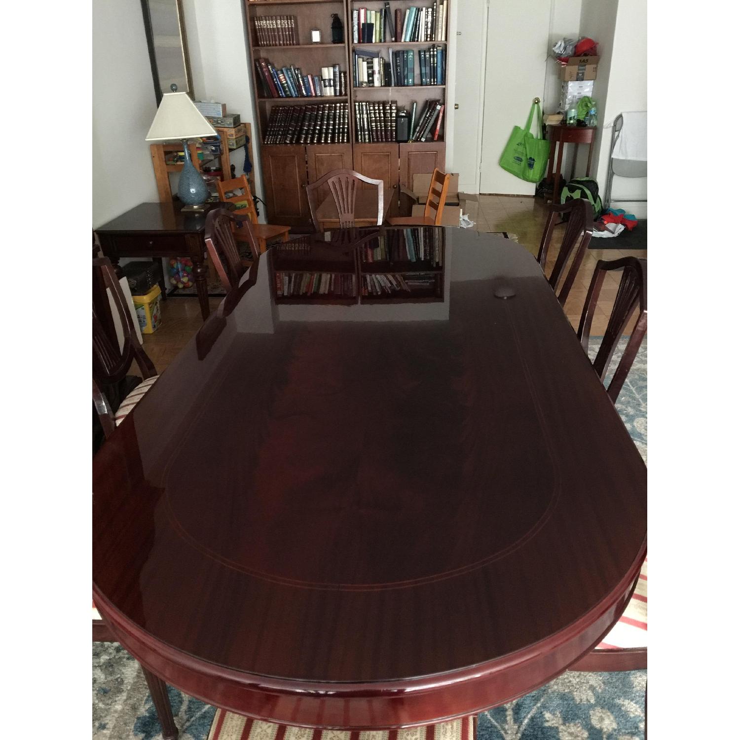 Italian Polished Wood 11 Piece Dining Set - image-6