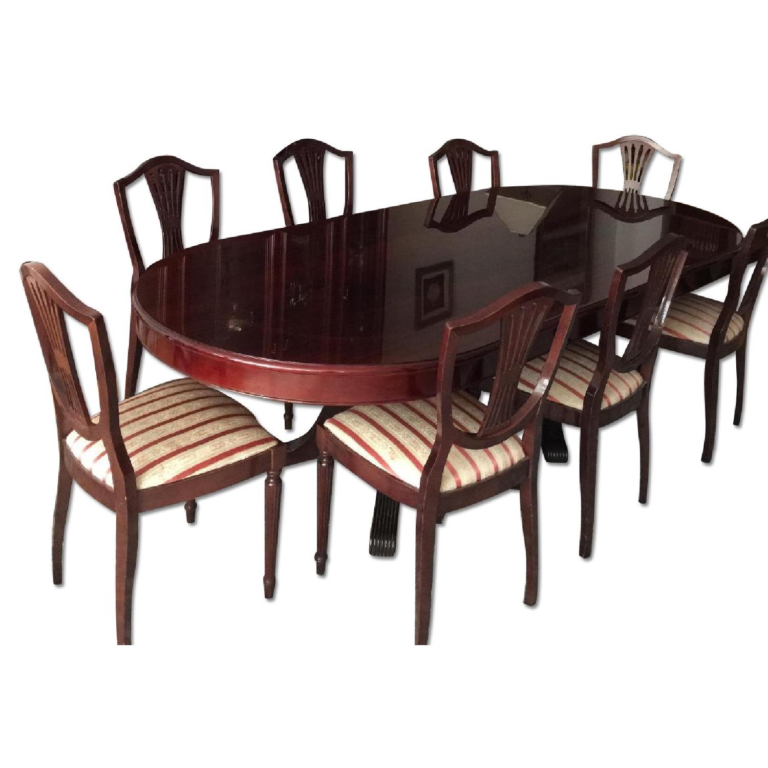 Italian Polished Wood 11 Piece Dining Set - image-7