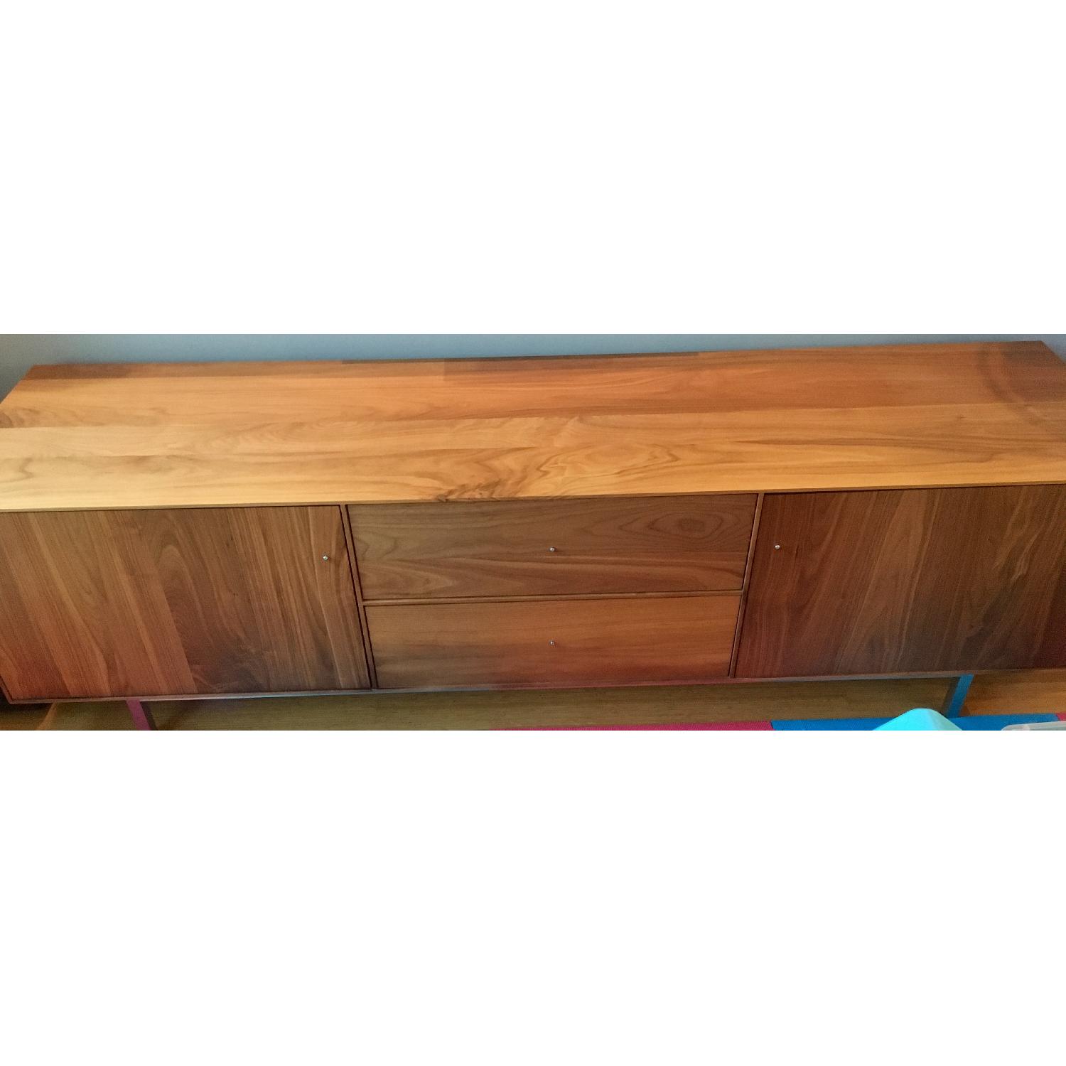 Room & Board Hudson Walnut Media Cabinet w/ Stainless Steel Hardware - image-4
