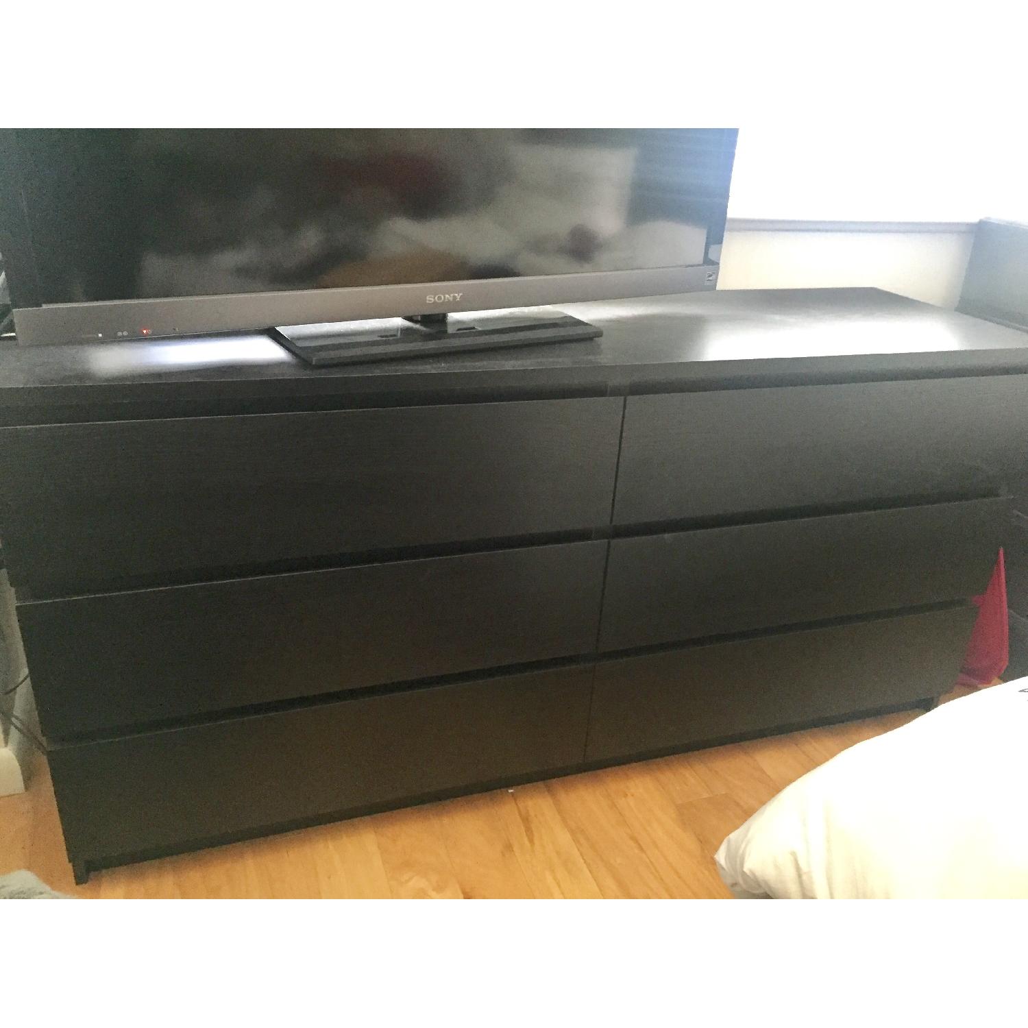 Ikea Malm 6-Drawer Dresser in Black-Brown - image-1