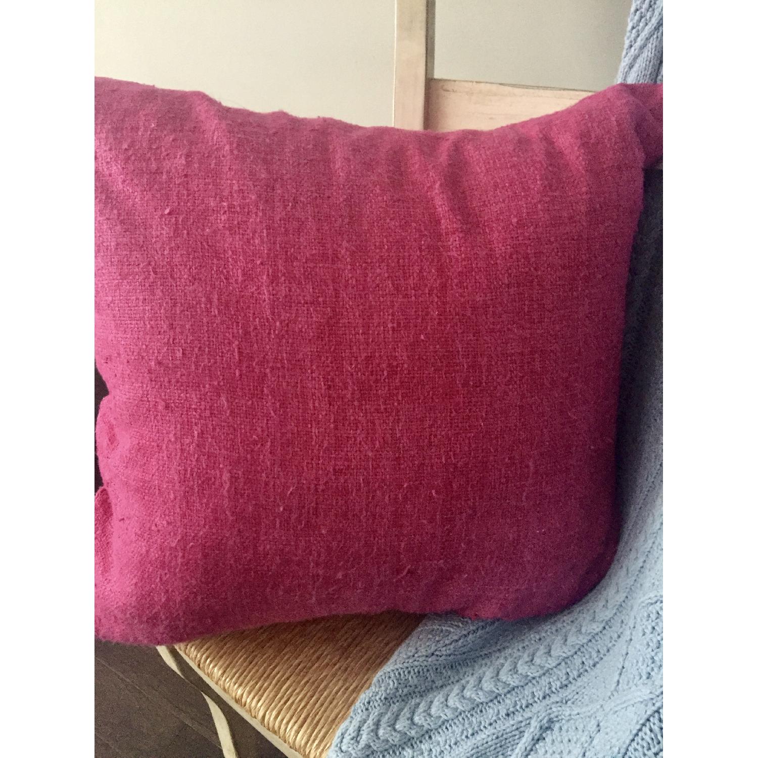 Ralph Lauren Fuchsia Silk Pillow Cover w/ Feather Insert - image-2
