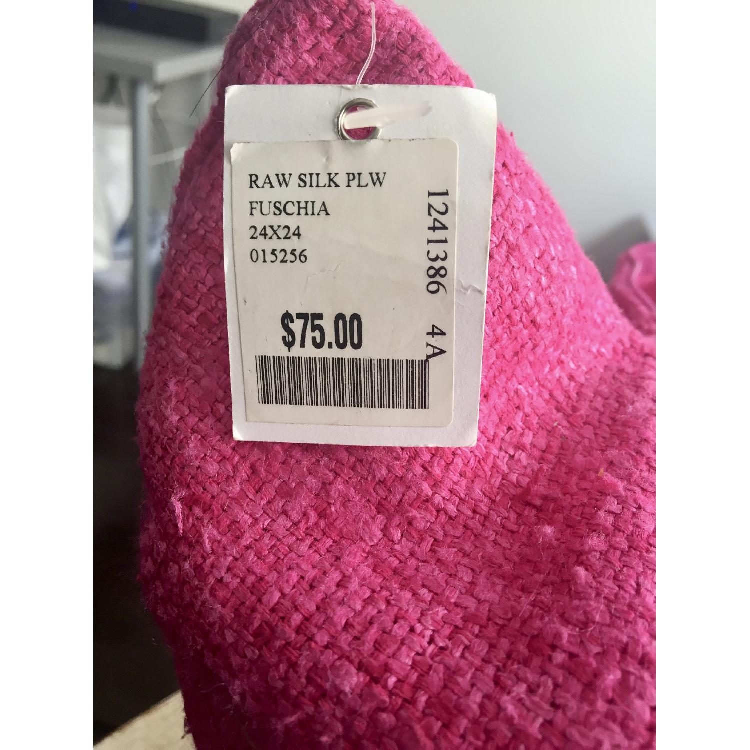 Ralph Lauren Fuchsia Silk Pillow Cover w/ Feather Insert - image-4
